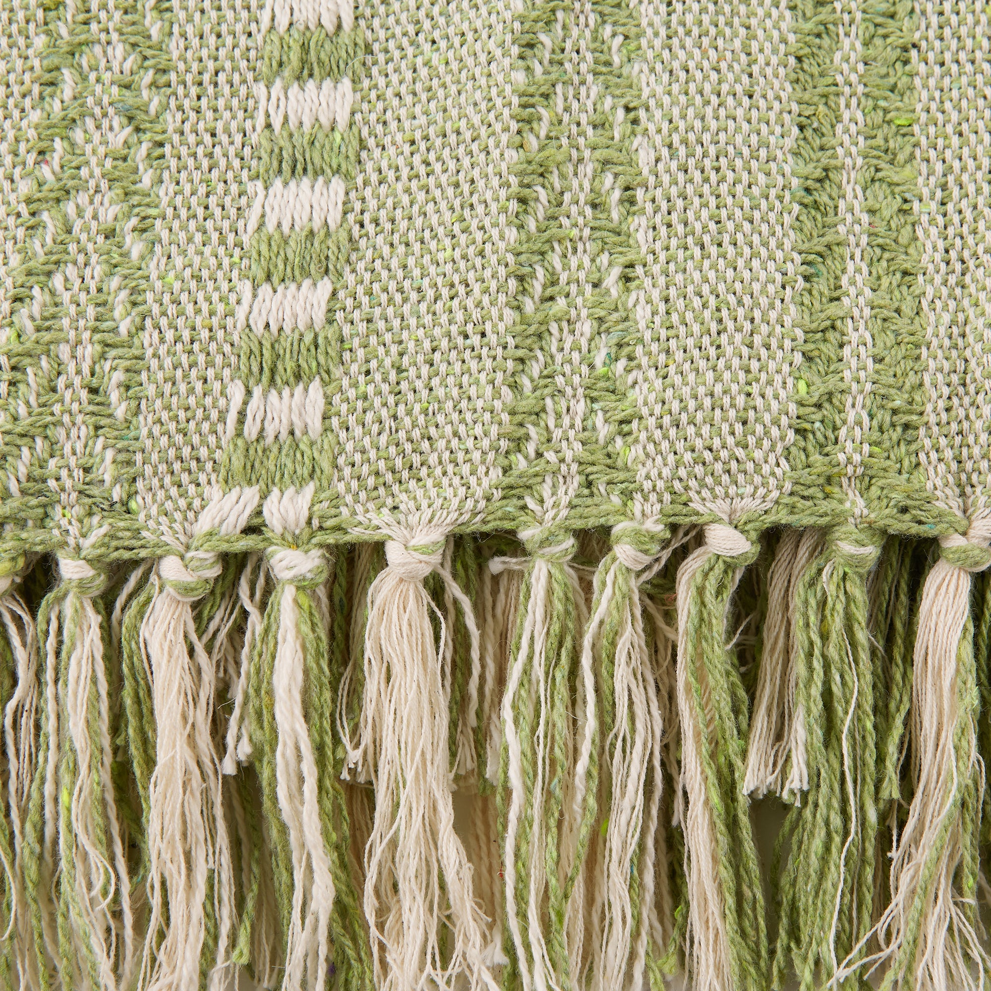 Antique Green Braided Stripe Throw