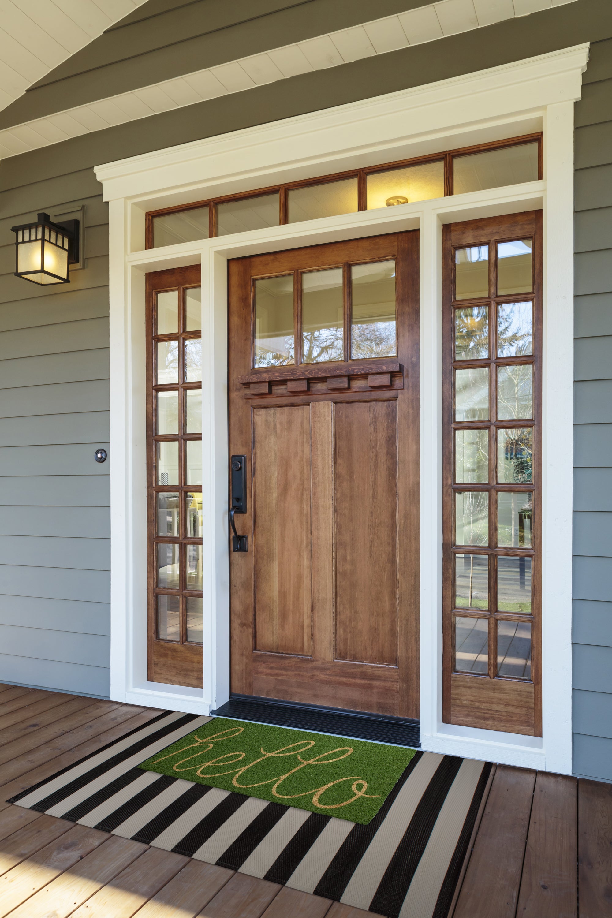 DII Hello Coir PVC-Backed Non-Slip Doormat