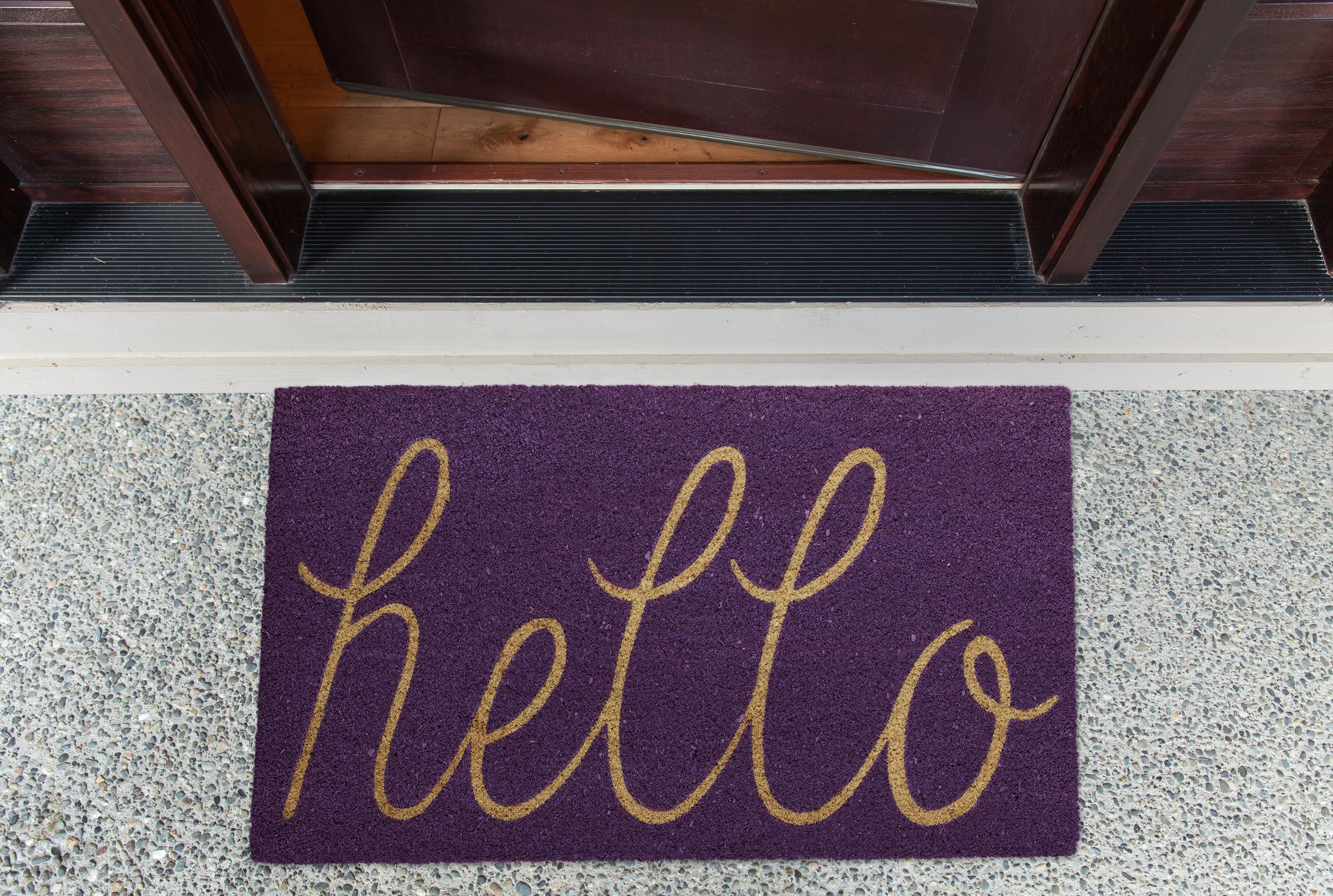 DII Hello Coir PVC-Backed Non-Slip Doormat