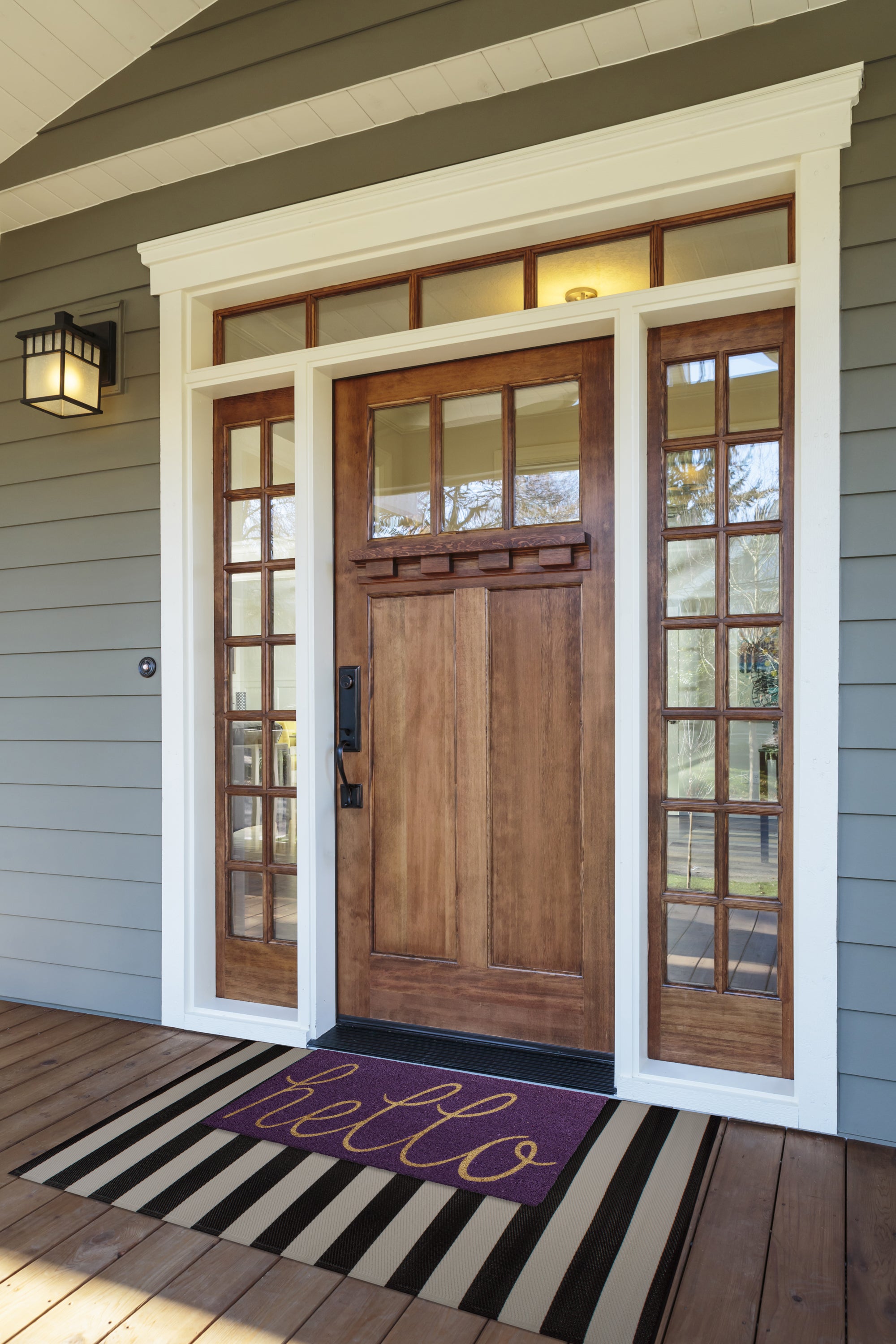 DII Hello Coir PVC-Backed Non-Slip Doormat