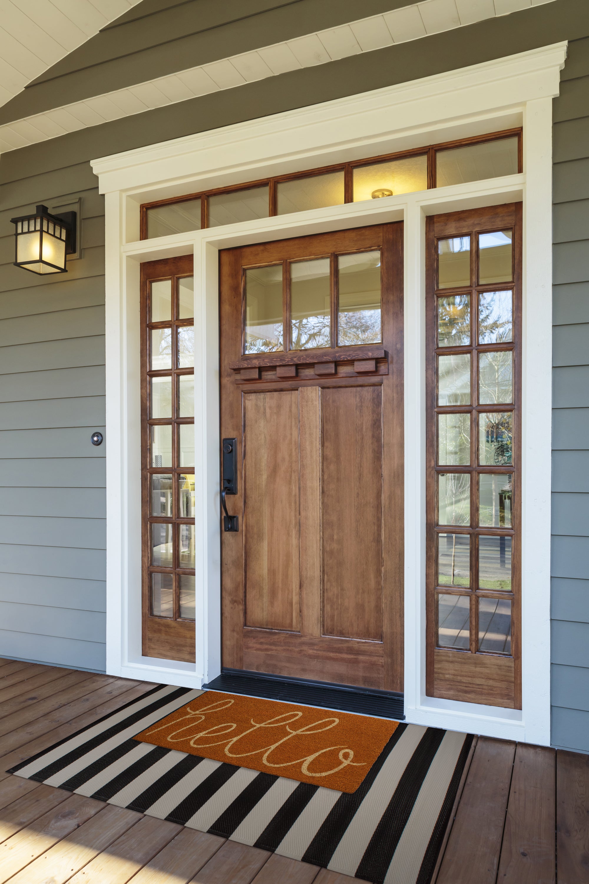 DII Hello Coir PVC-Backed Non-Slip Doormat