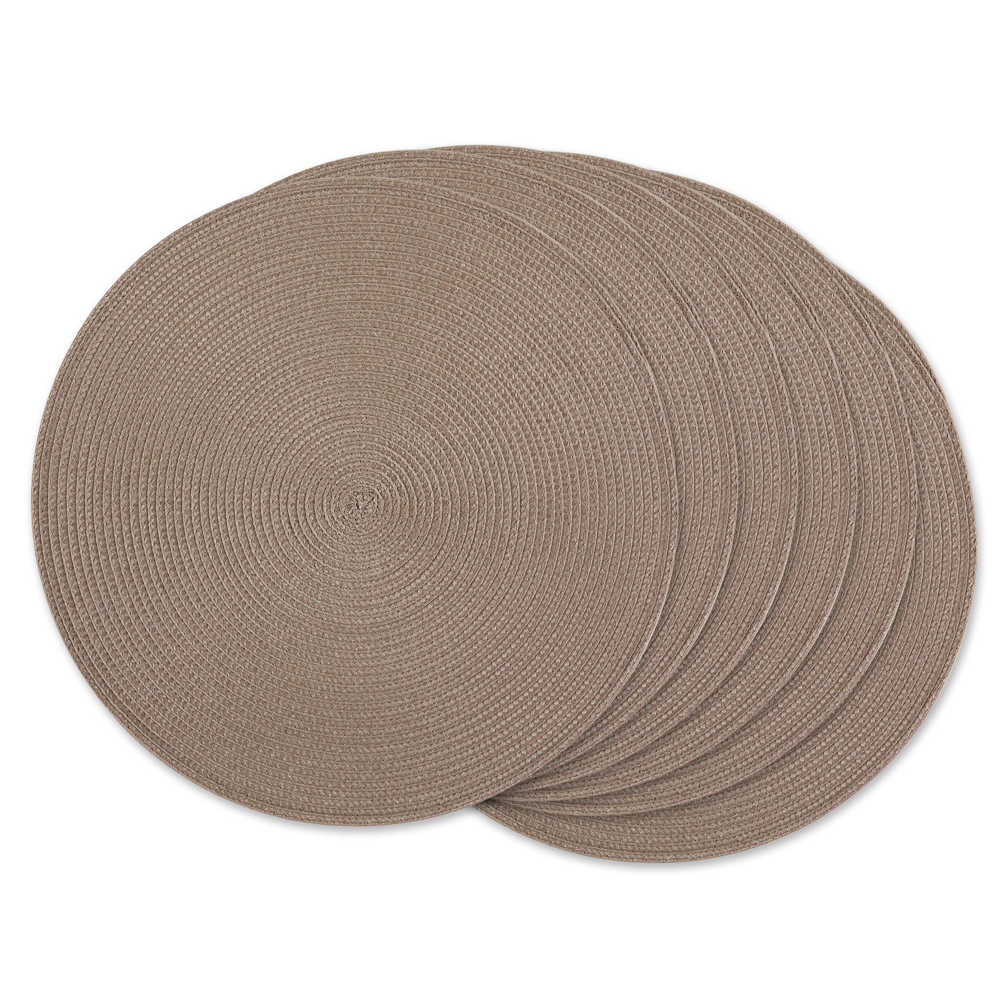 DII Round Polypropylene Woven Placemat 6-Piece Set