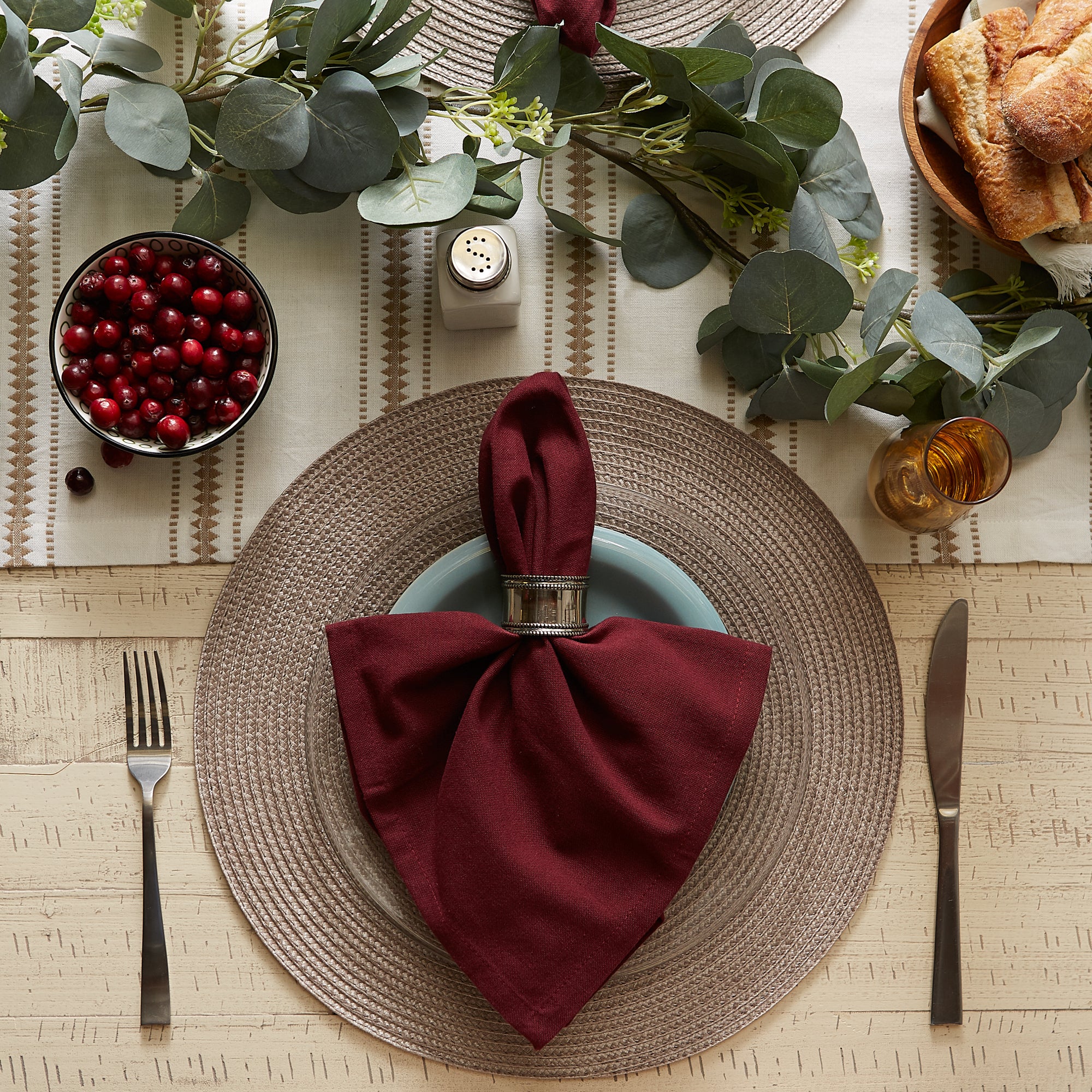 DII Round Polypropylene Woven Placemat 6-Piece Set