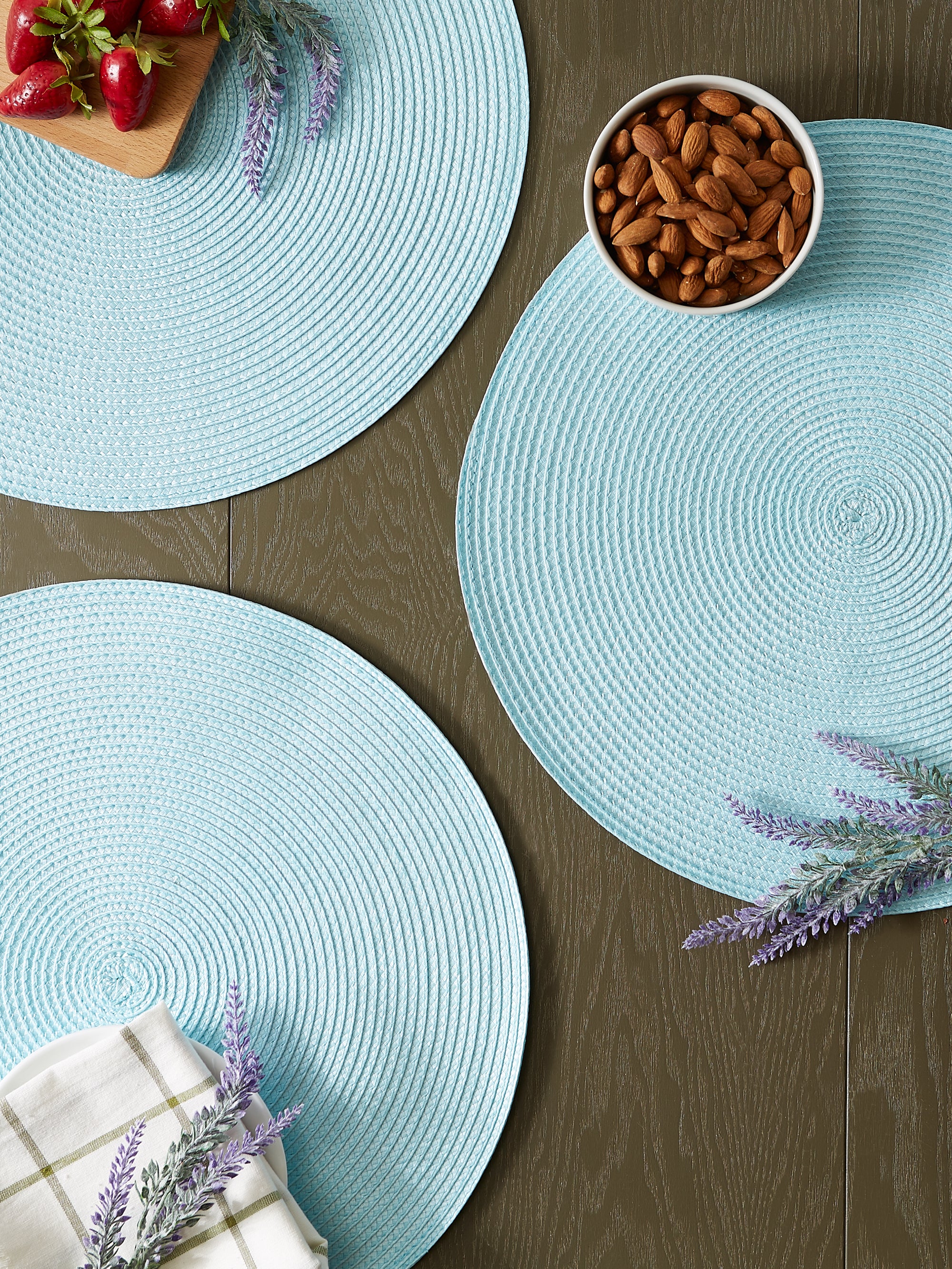 DII Round Polypropylene Woven Placemat 6-Piece Set