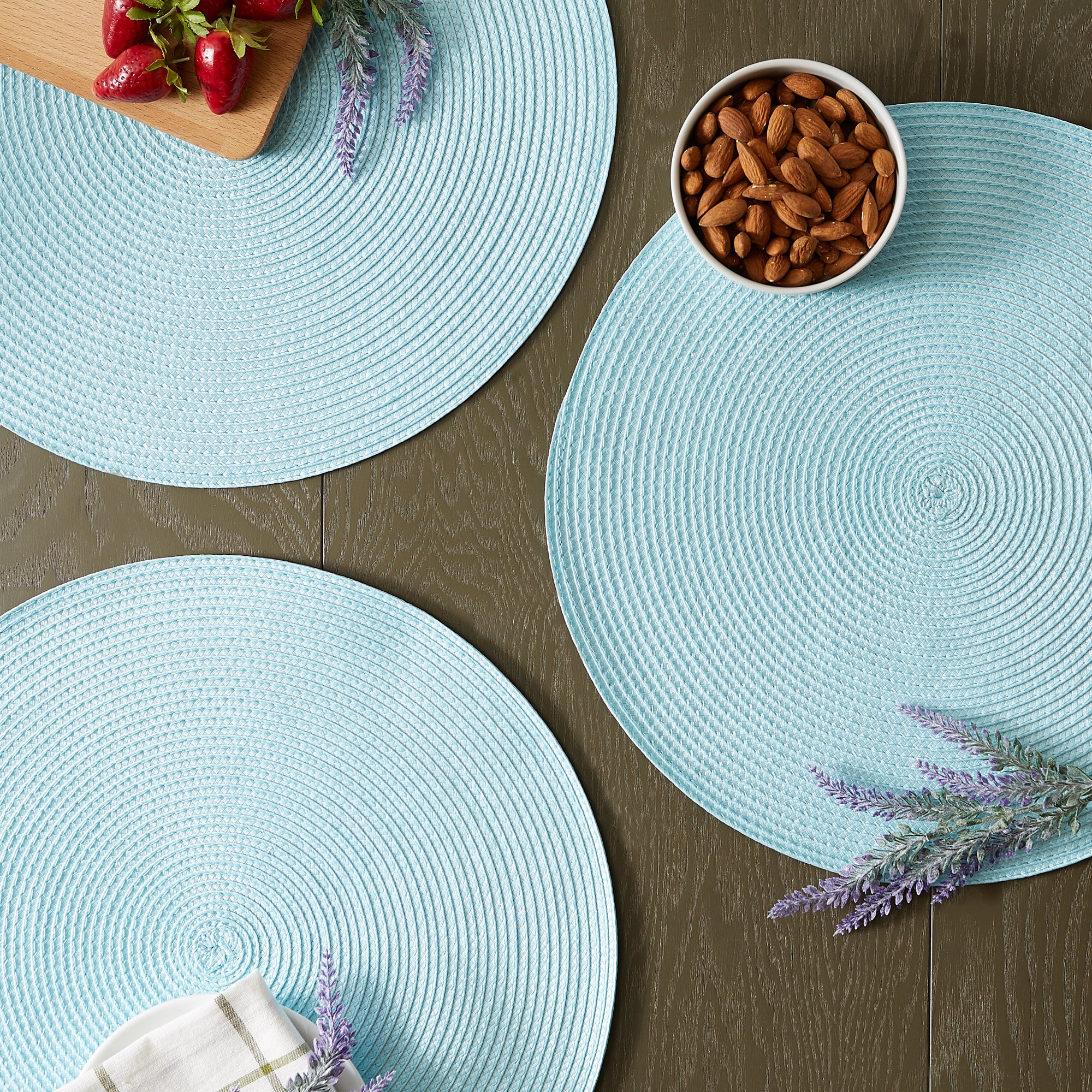 DII Round Polypropylene Woven Placemat 6-Piece Set