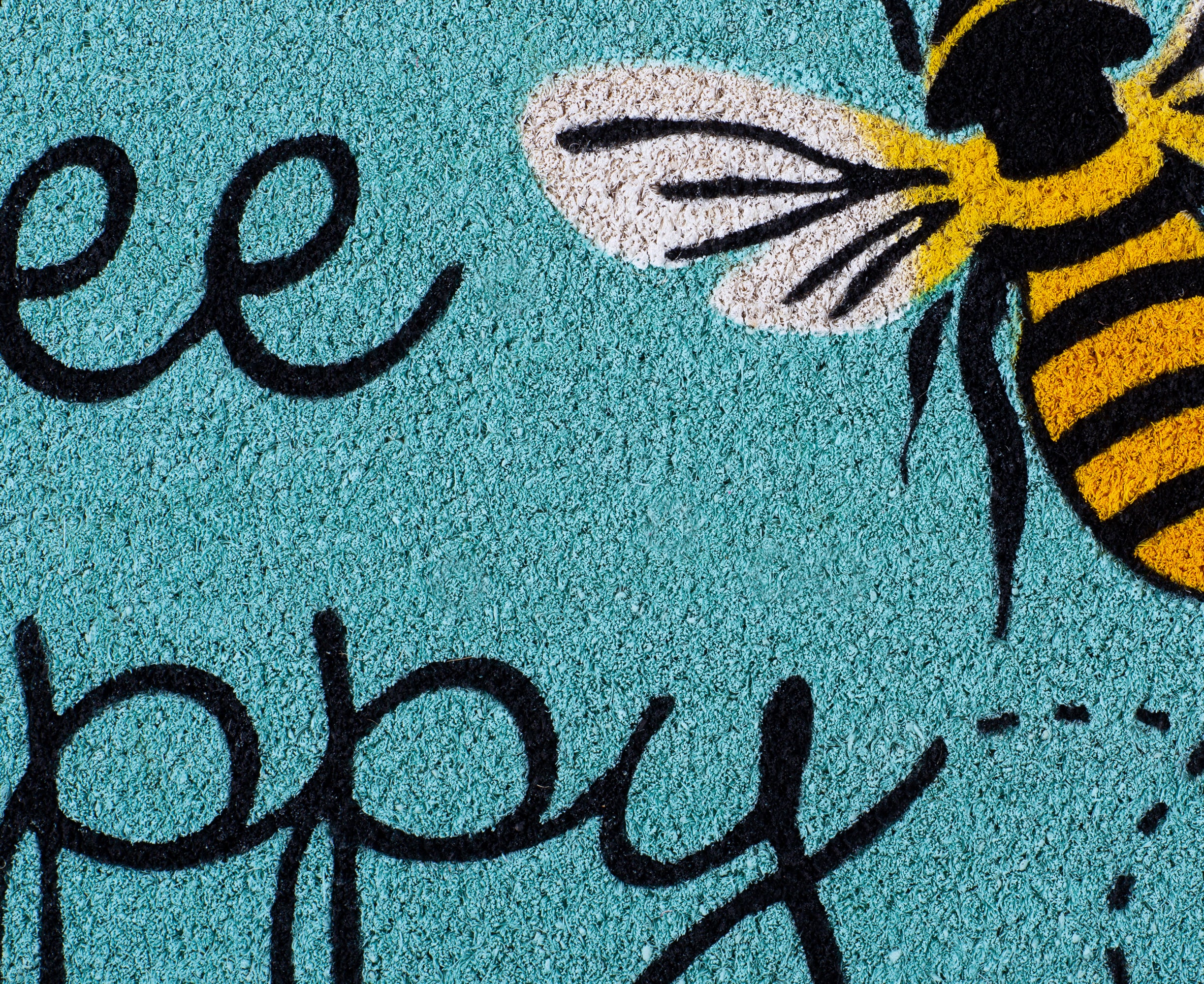 DII Bee Happy Doormat, Non-Slip PVC Backing