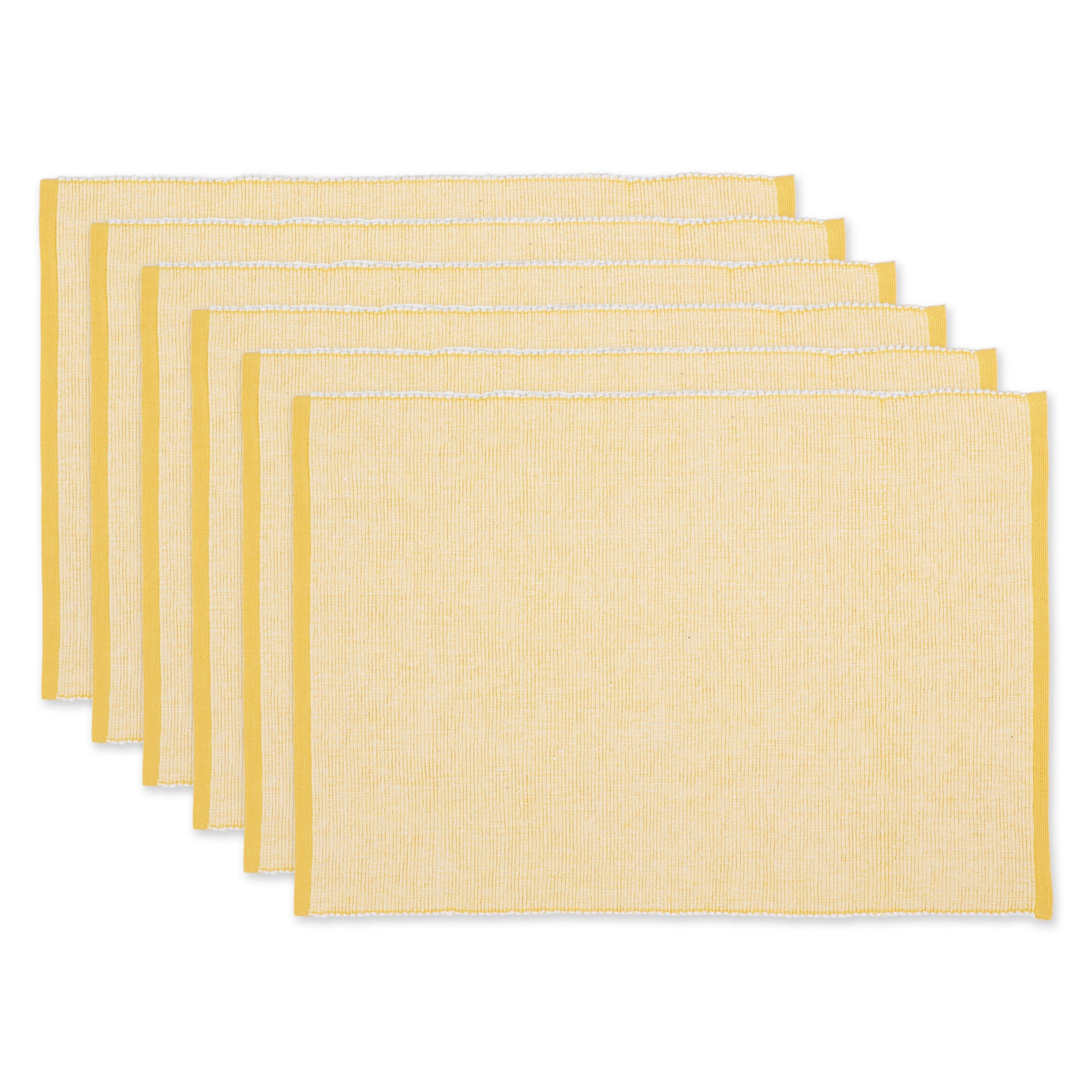 DII Eco-Friendly Chambray Fine Ribbed Placemat 6-Piece Set