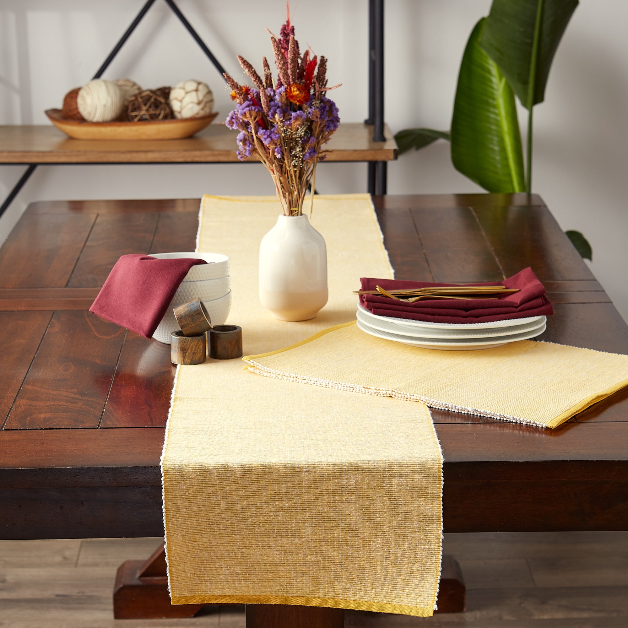 DII Eco-Friendly Chambray Fine Ribbed Placemat 6-Piece Set