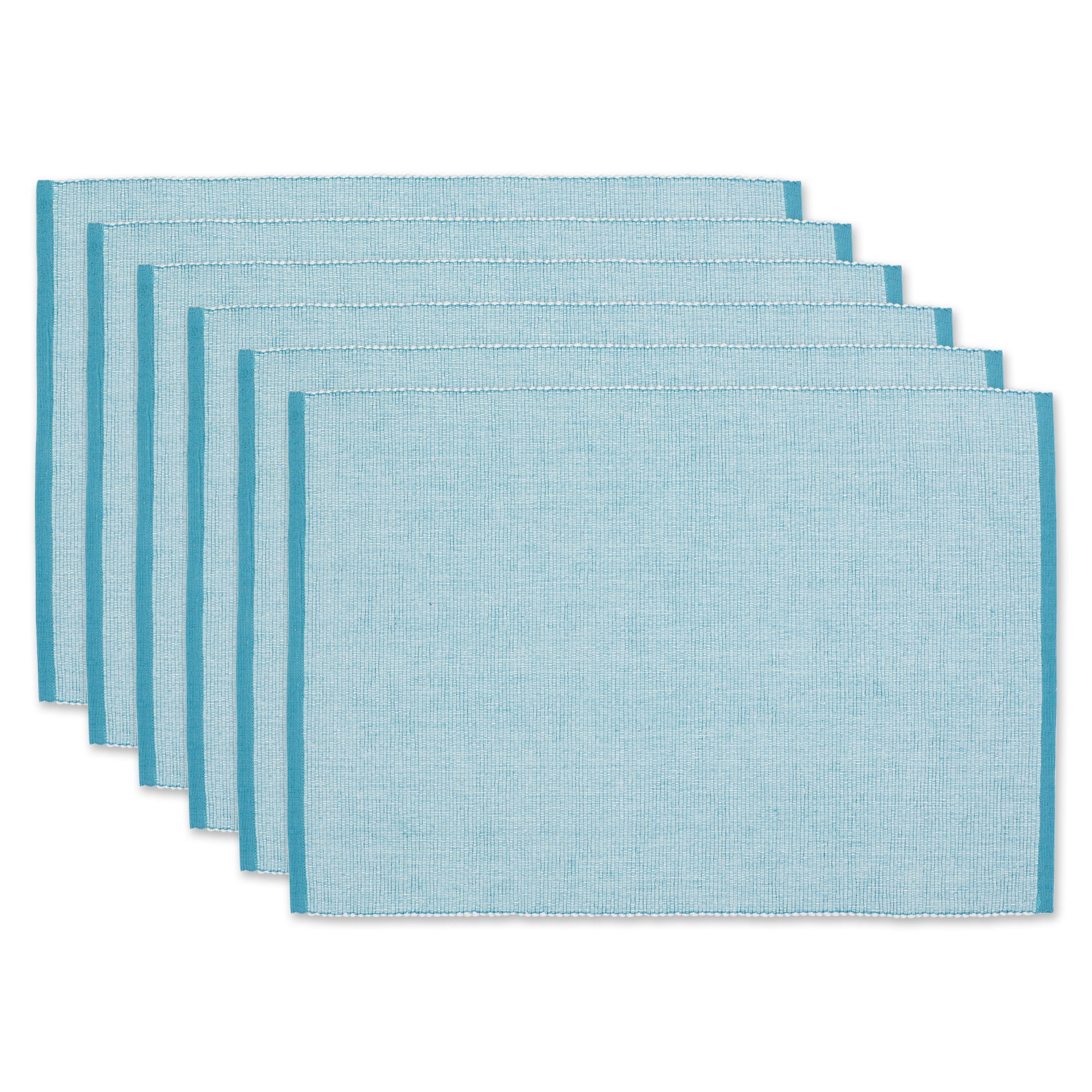 DII Eco-Friendly Chambray Fine Ribbed Placemat 6-Piece Set
