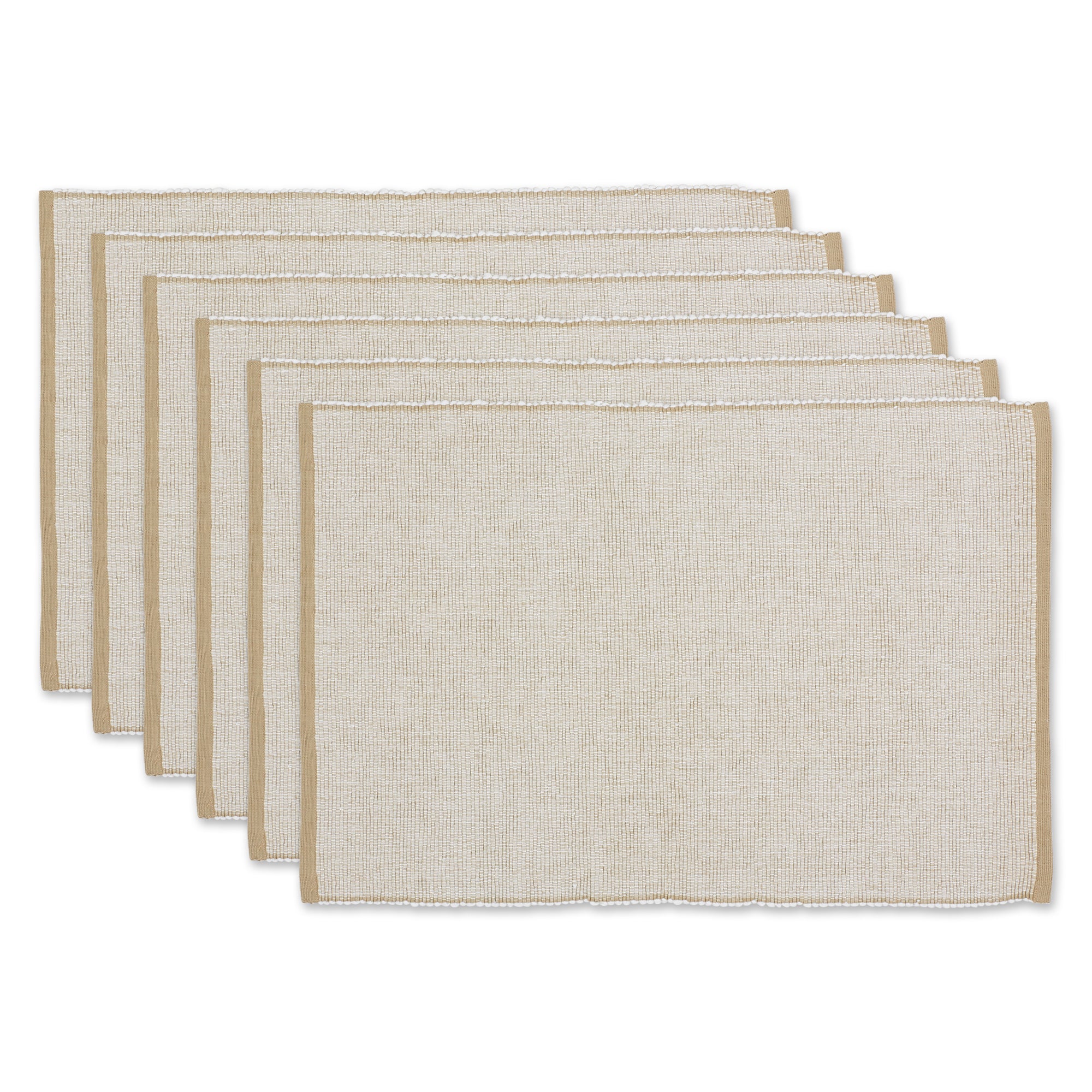 DII Eco-Friendly Chambray Fine Ribbed Placemat 6-Piece Set