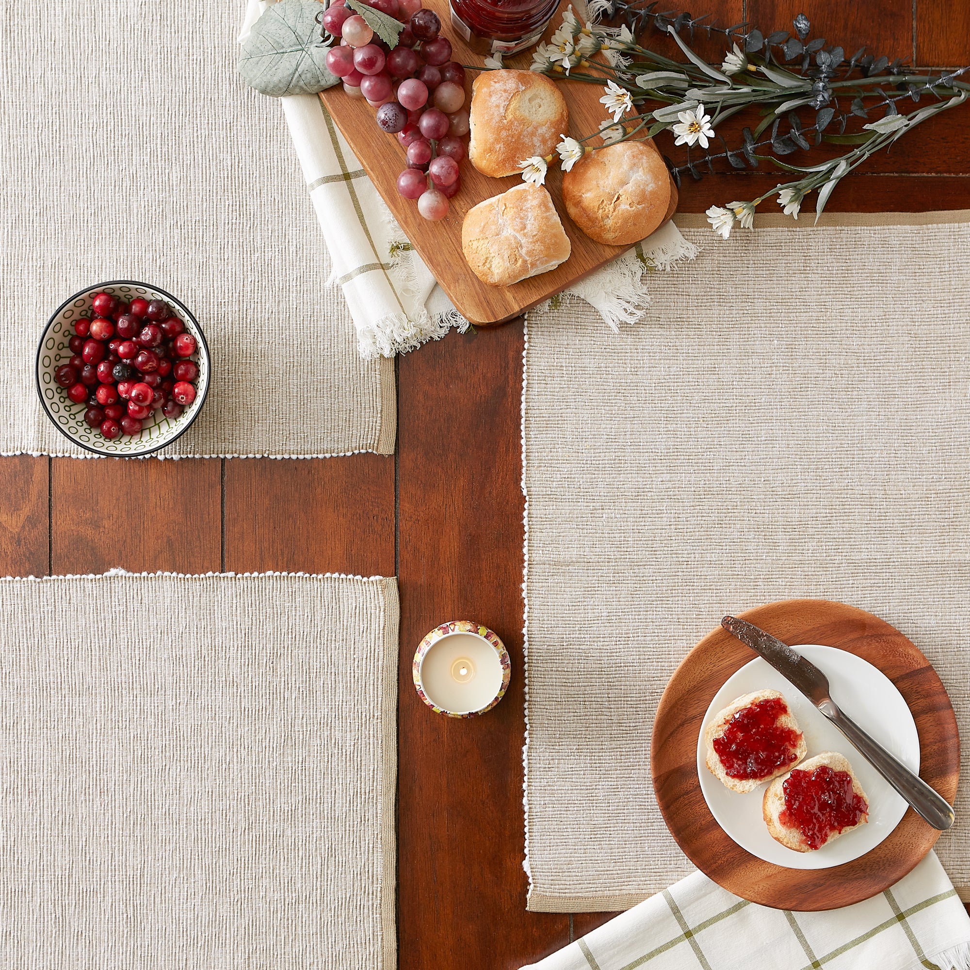 DII Eco-Friendly Chambray Fine Ribbed Placemat 6-Piece Set