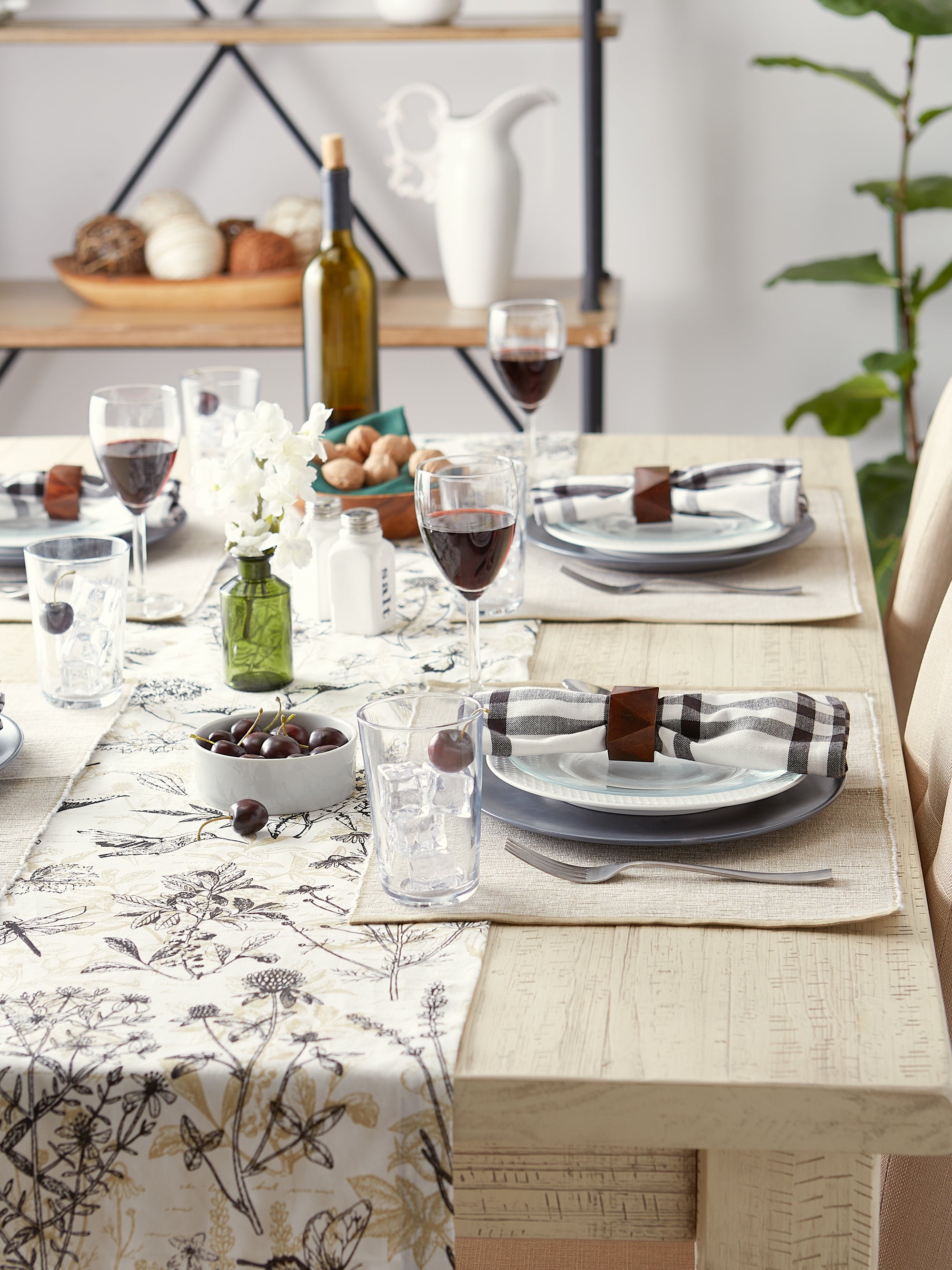 DII Eco-Friendly Chambray Fine Ribbed Placemat 6-Piece Set