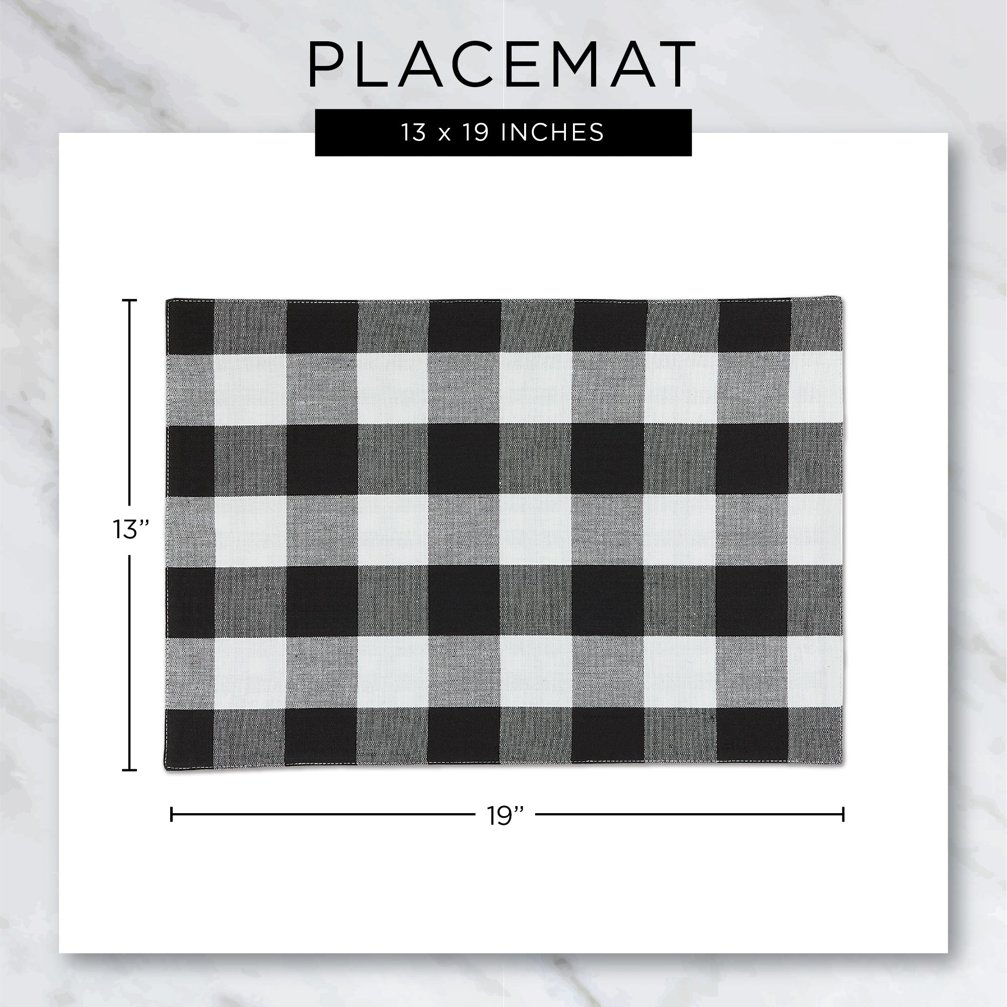 DII Eco-Friendly Chambray Fine Ribbed Placemat 6-Piece Set
