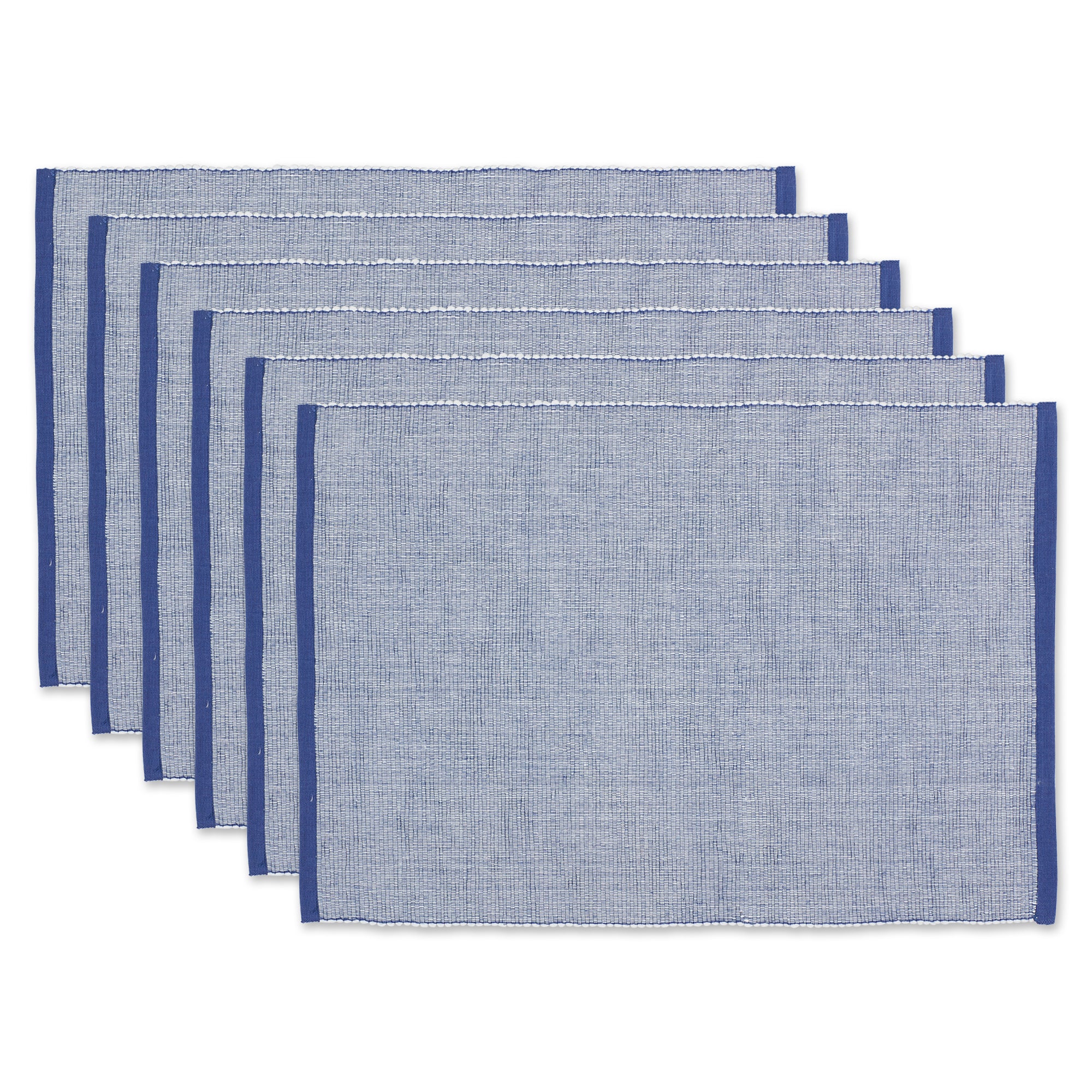 DII Eco-Friendly Chambray Fine Ribbed Placemat 6-Piece Set