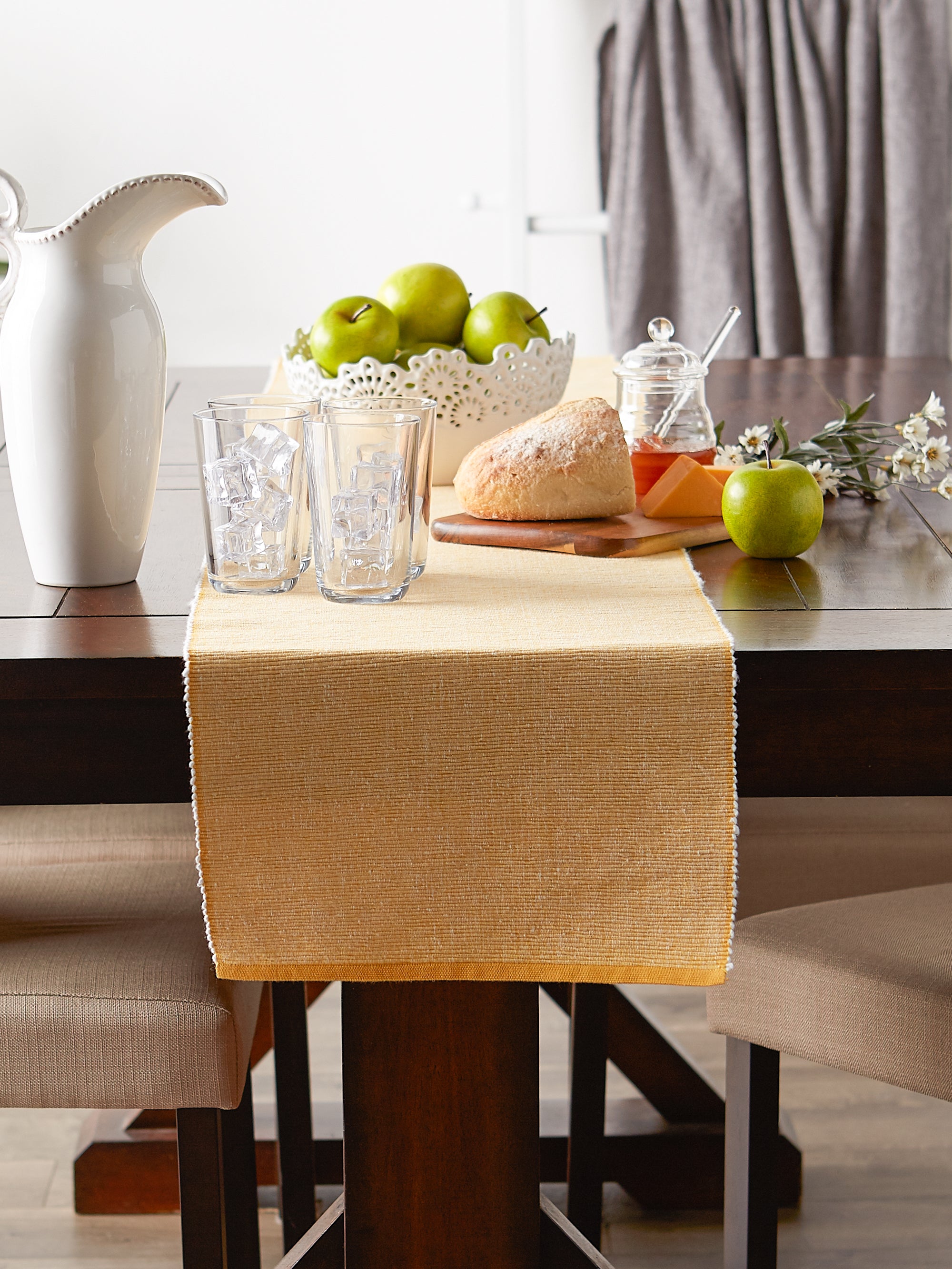DII Eco-Friendly Chambray Fine Ribbed Table Runner