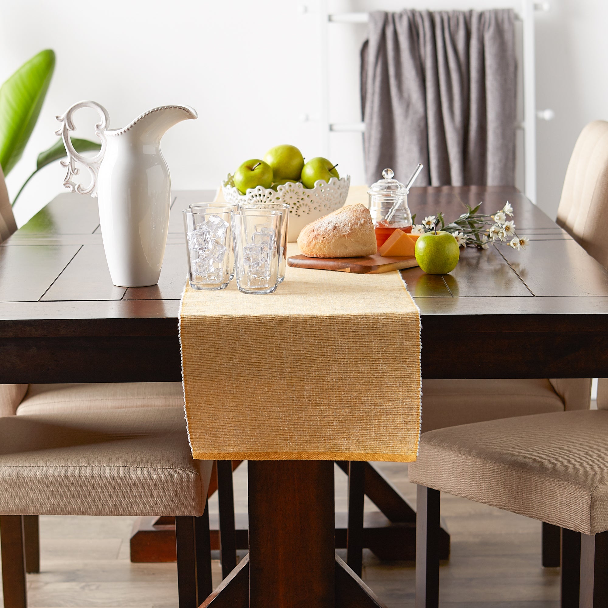 DII Eco-Friendly Chambray Fine Ribbed Table Runner