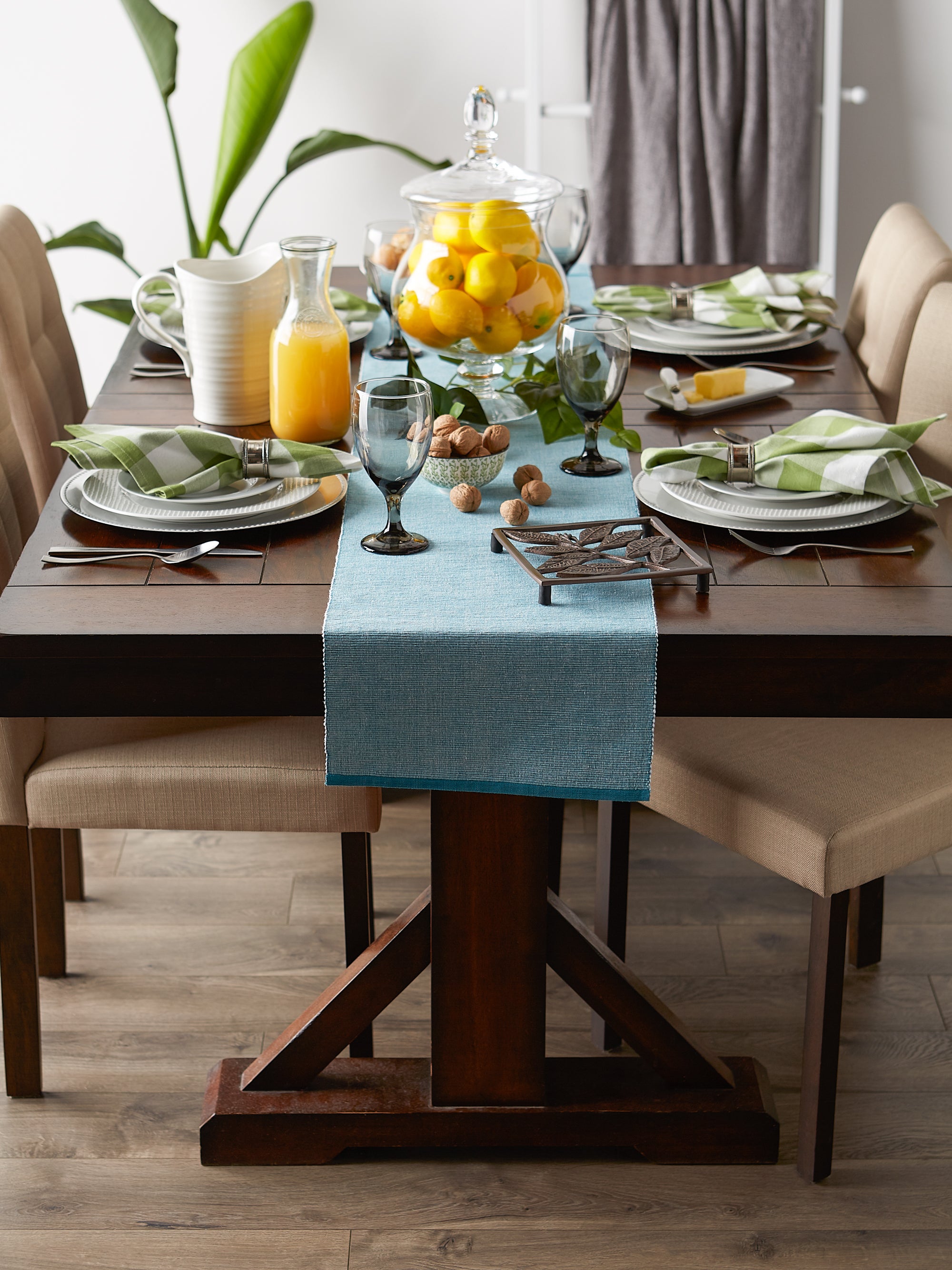 DII Eco-Friendly Chambray Fine Ribbed Table Runner