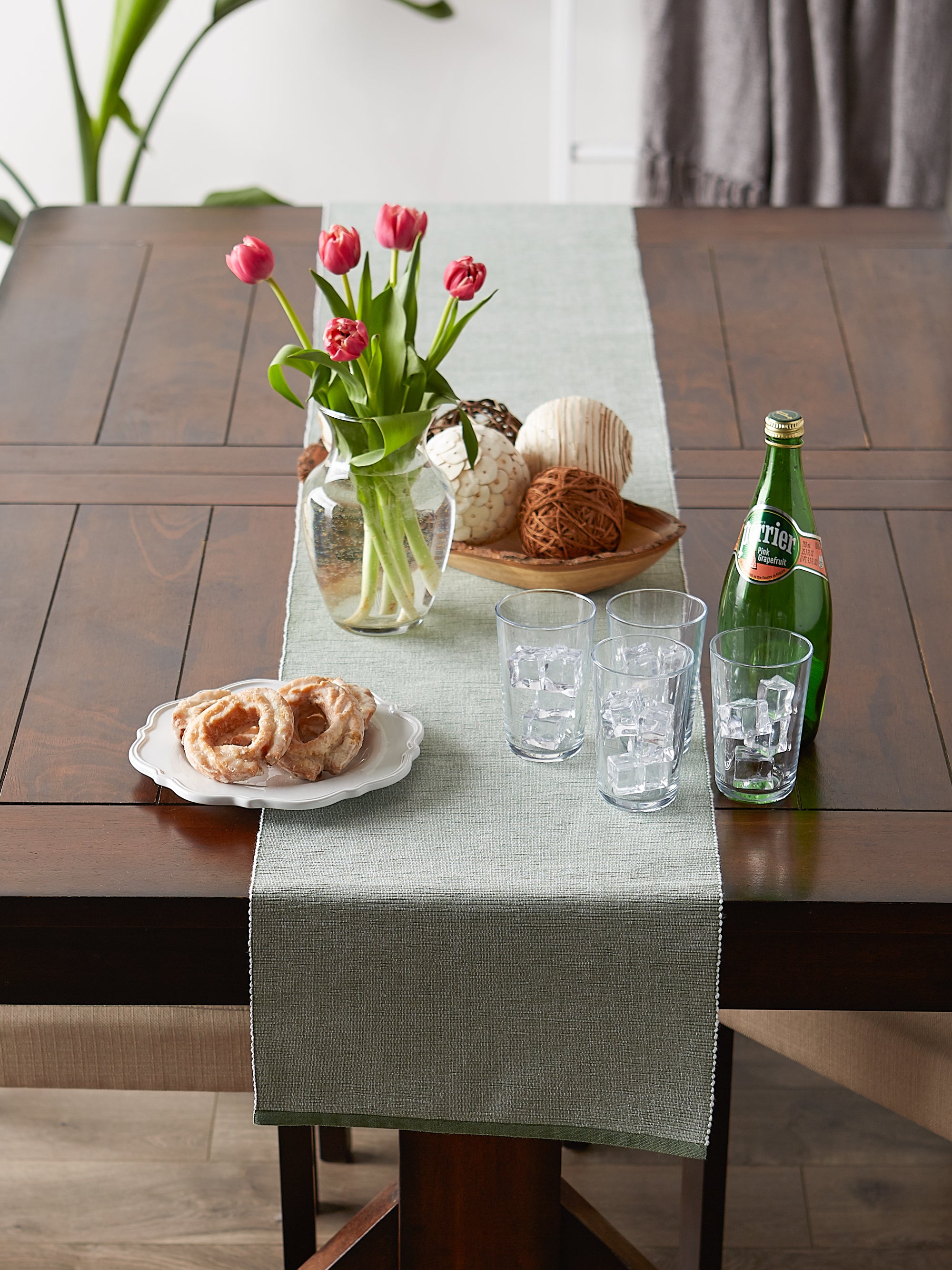 DII Eco-Friendly Chambray Fine Ribbed Table Runner