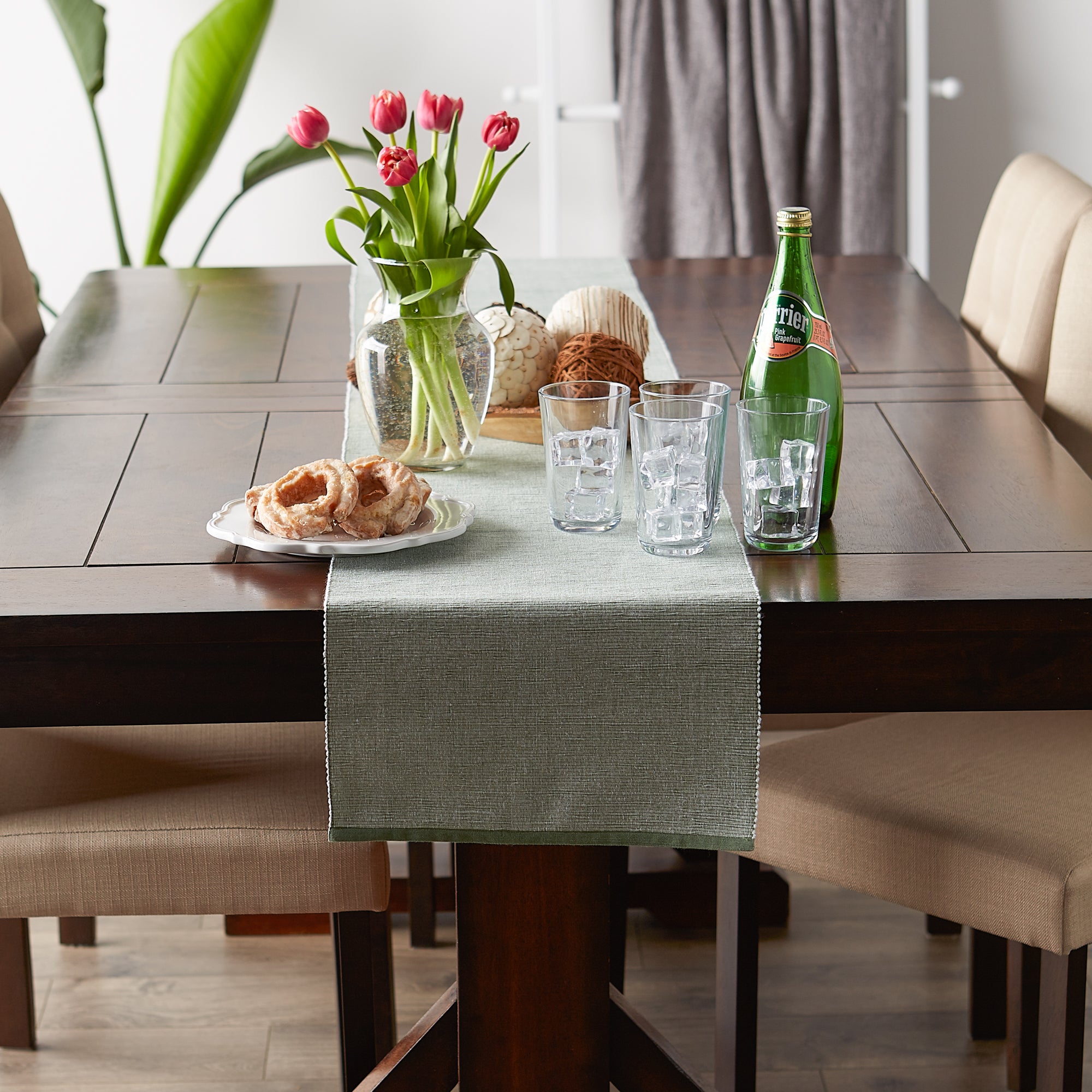 DII Eco-Friendly Chambray Fine Ribbed Table Runner