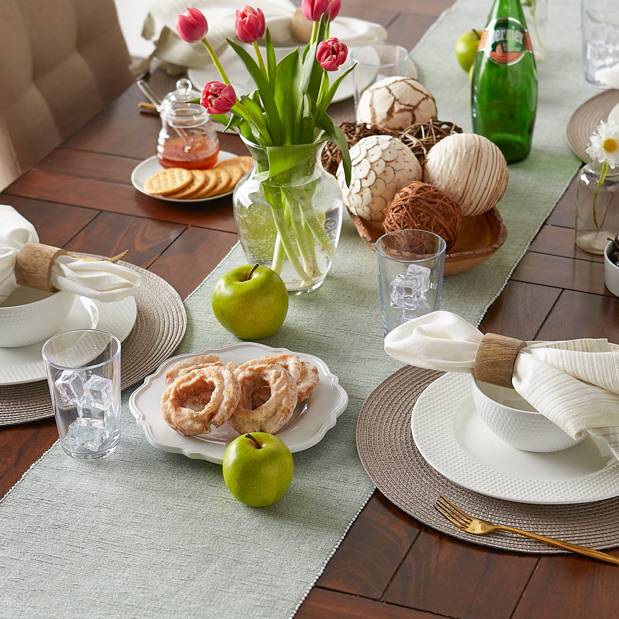 DII Eco-Friendly Chambray Fine Ribbed Table Runner