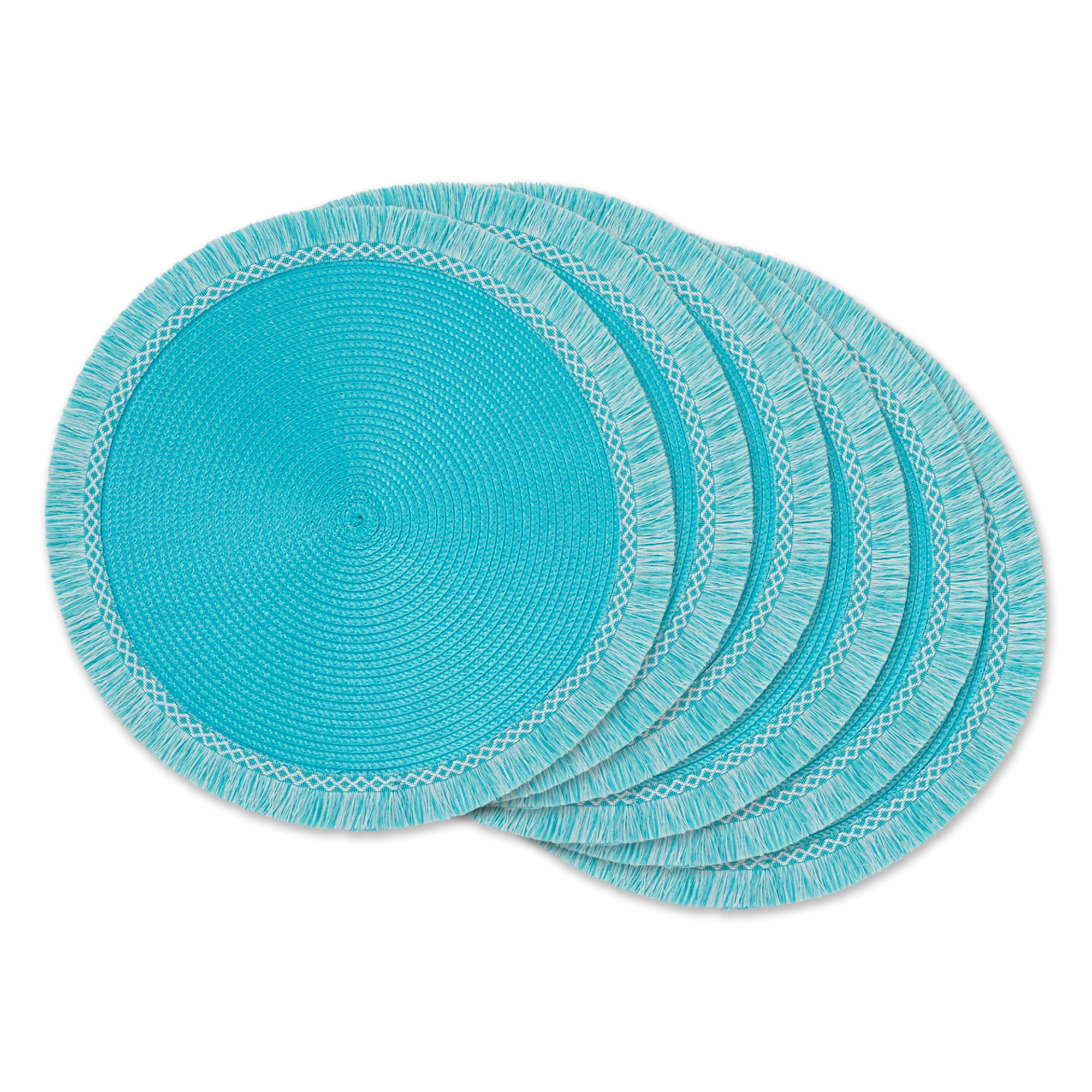 DII Round Fringed Polypropylene Placemat 6-Piece Set