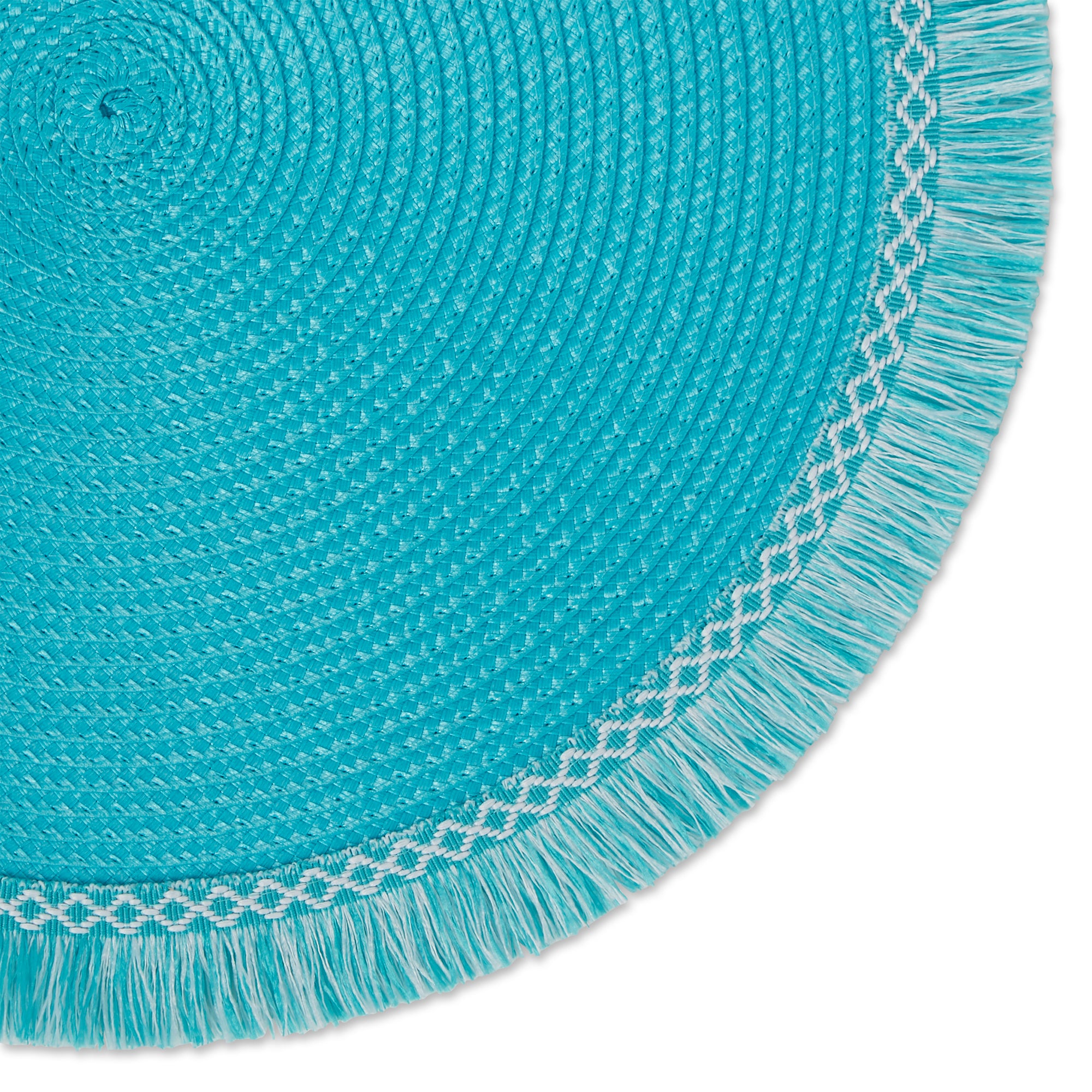 DII Round Fringed Polypropylene Placemat 6-Piece Set