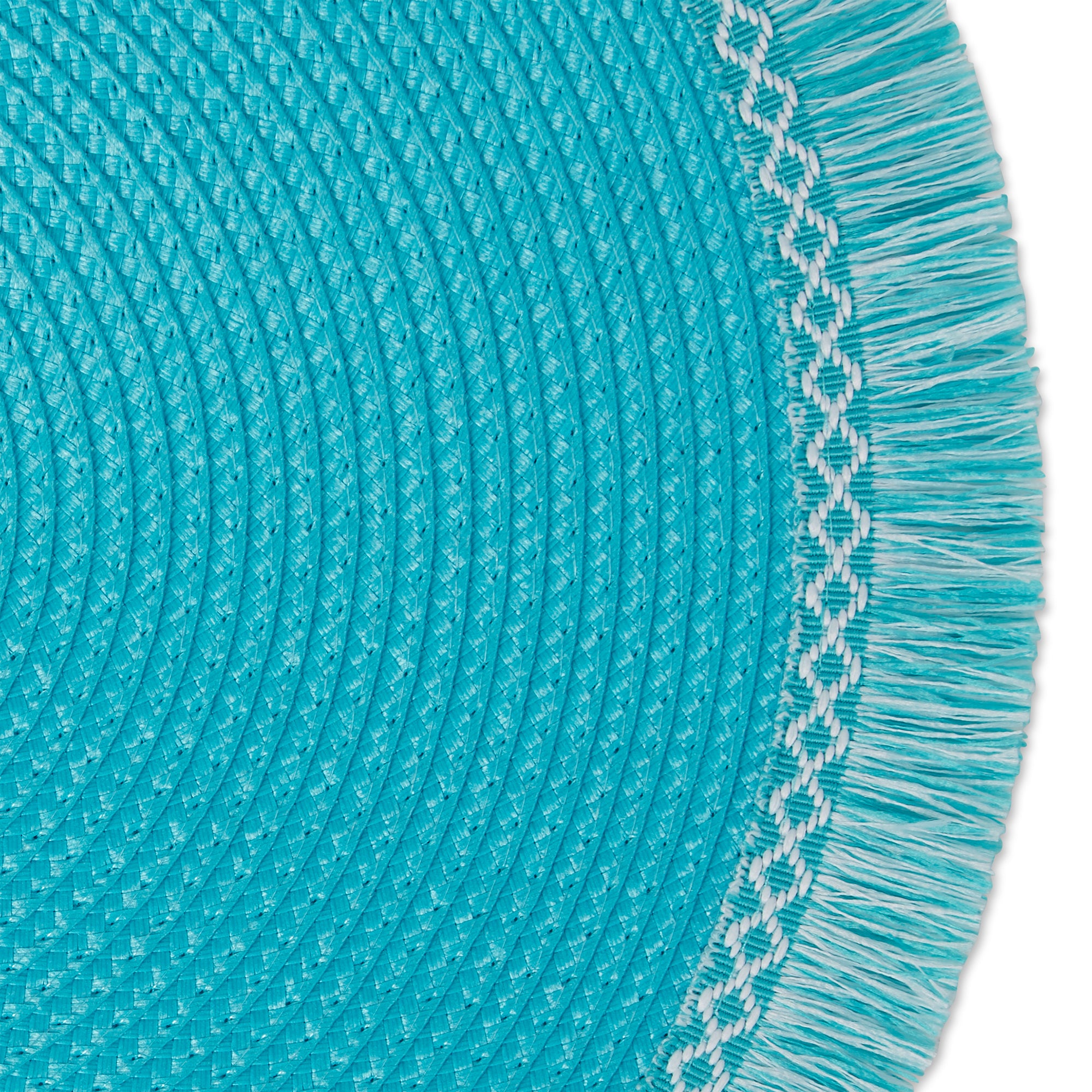 DII Round Fringed Polypropylene Placemat 6-Piece Set