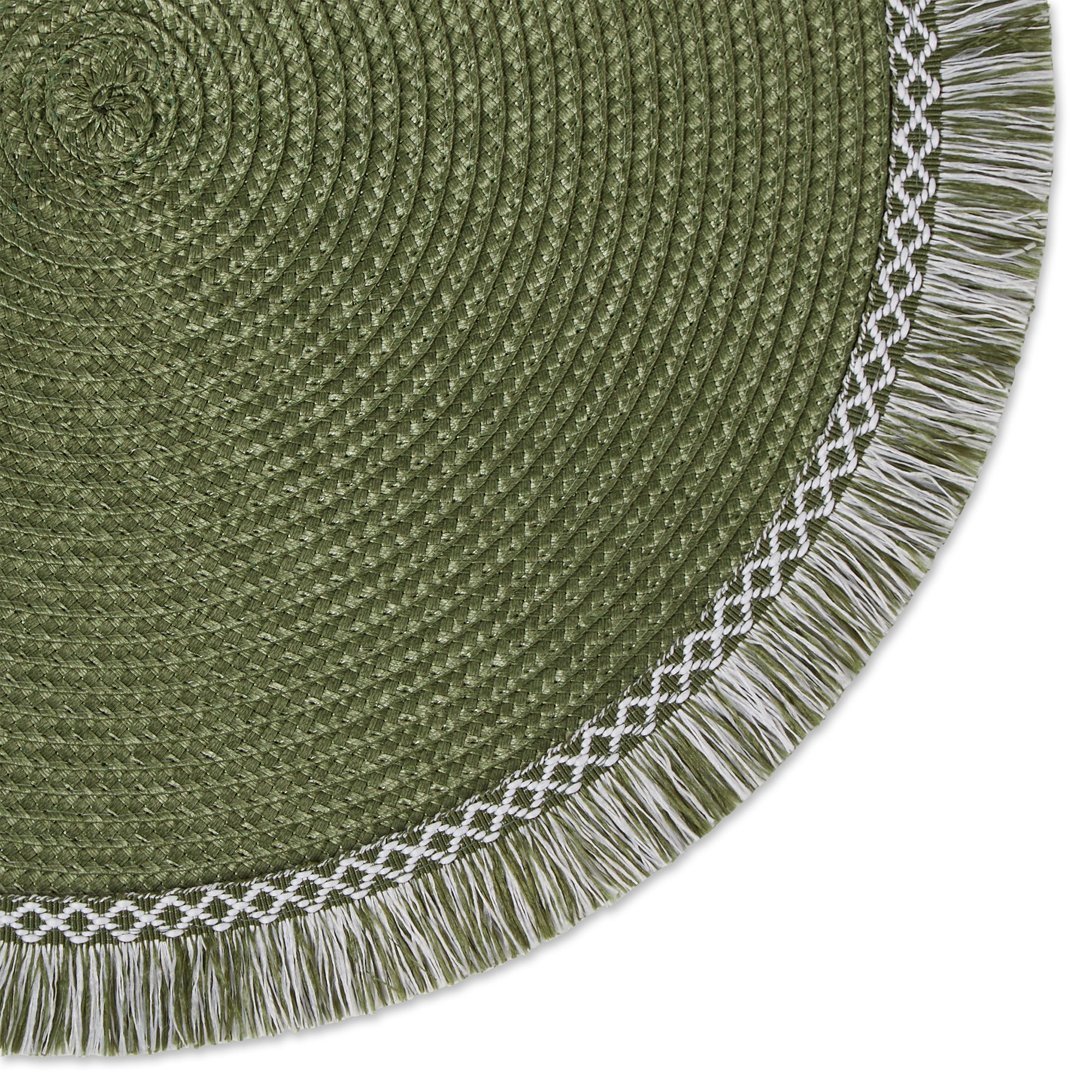 DII Round Fringed Polypropylene Placemat 6-Piece Set