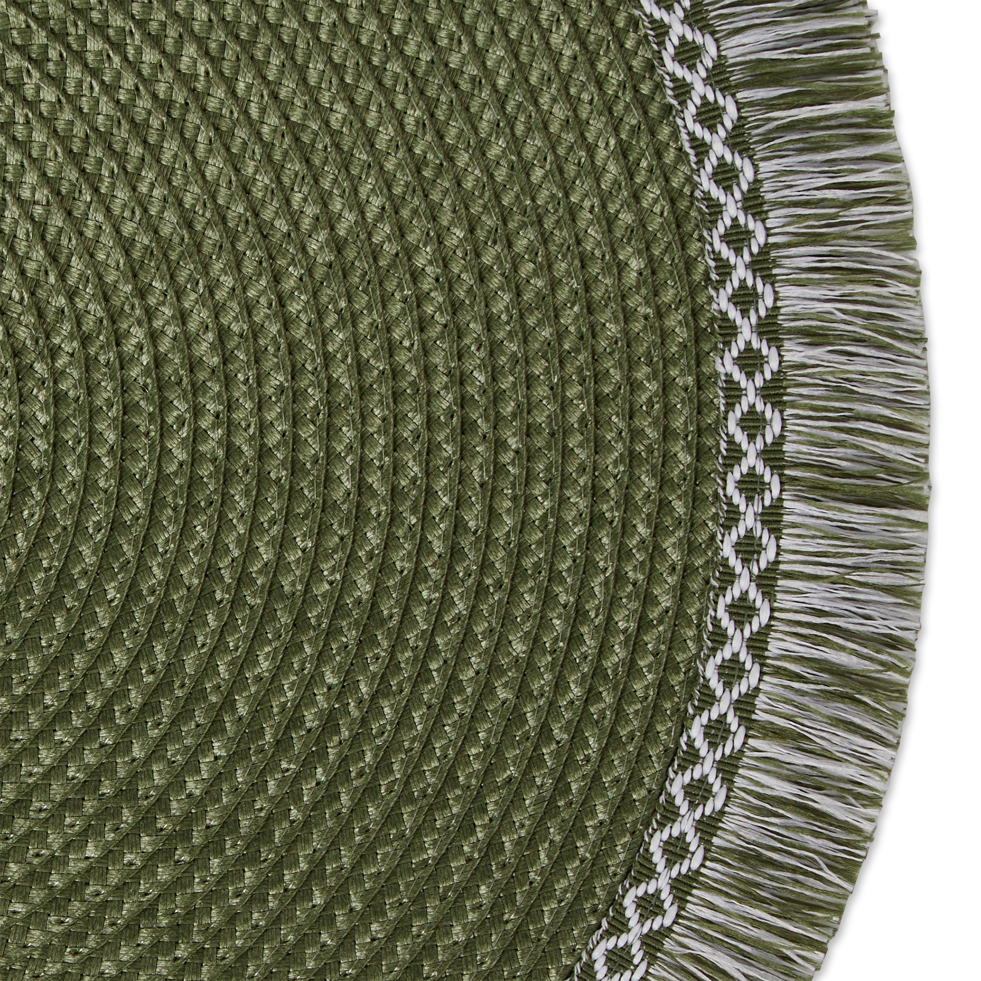DII Round Fringed Polypropylene Placemat 6-Piece Set