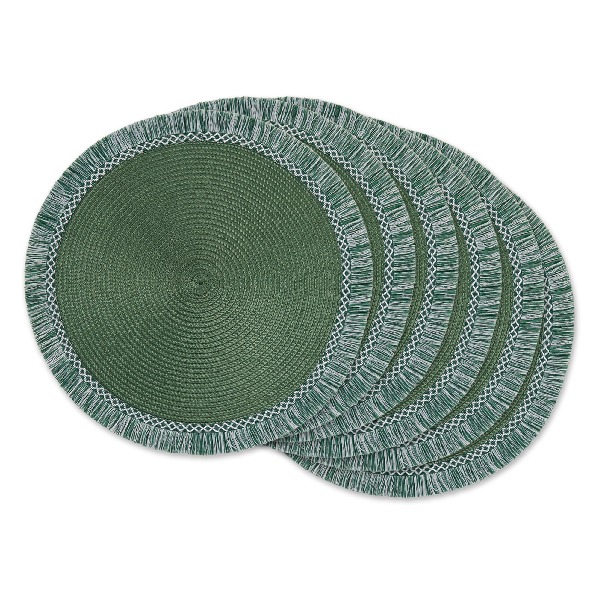 DII Round Fringed Polypropylene Placemat 6-Piece Set