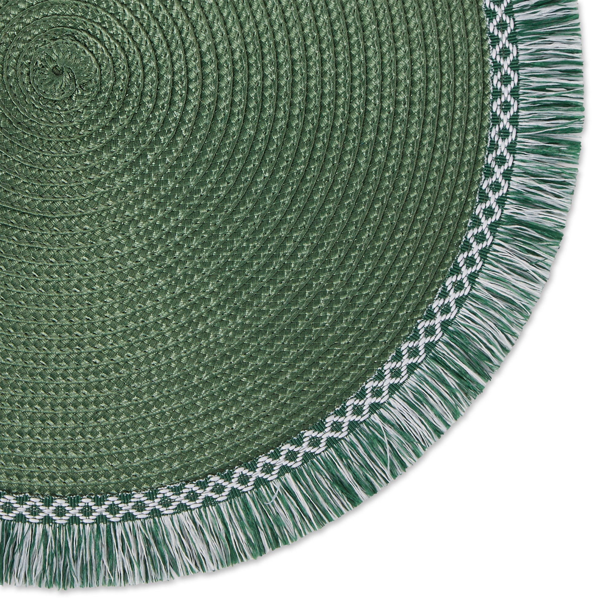 DII Round Fringed Polypropylene Placemat 6-Piece Set