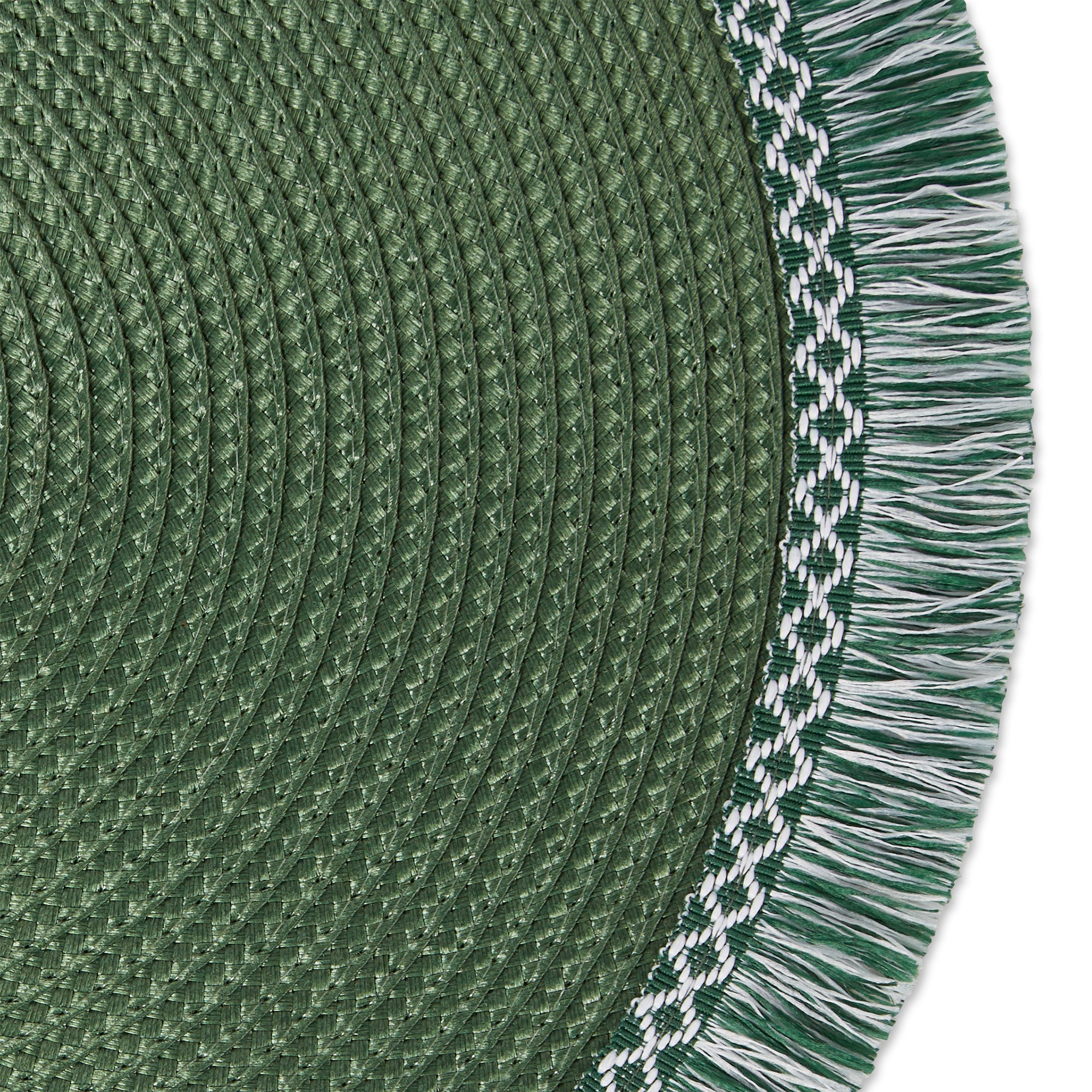 DII Round Fringed Polypropylene Placemat 6-Piece Set