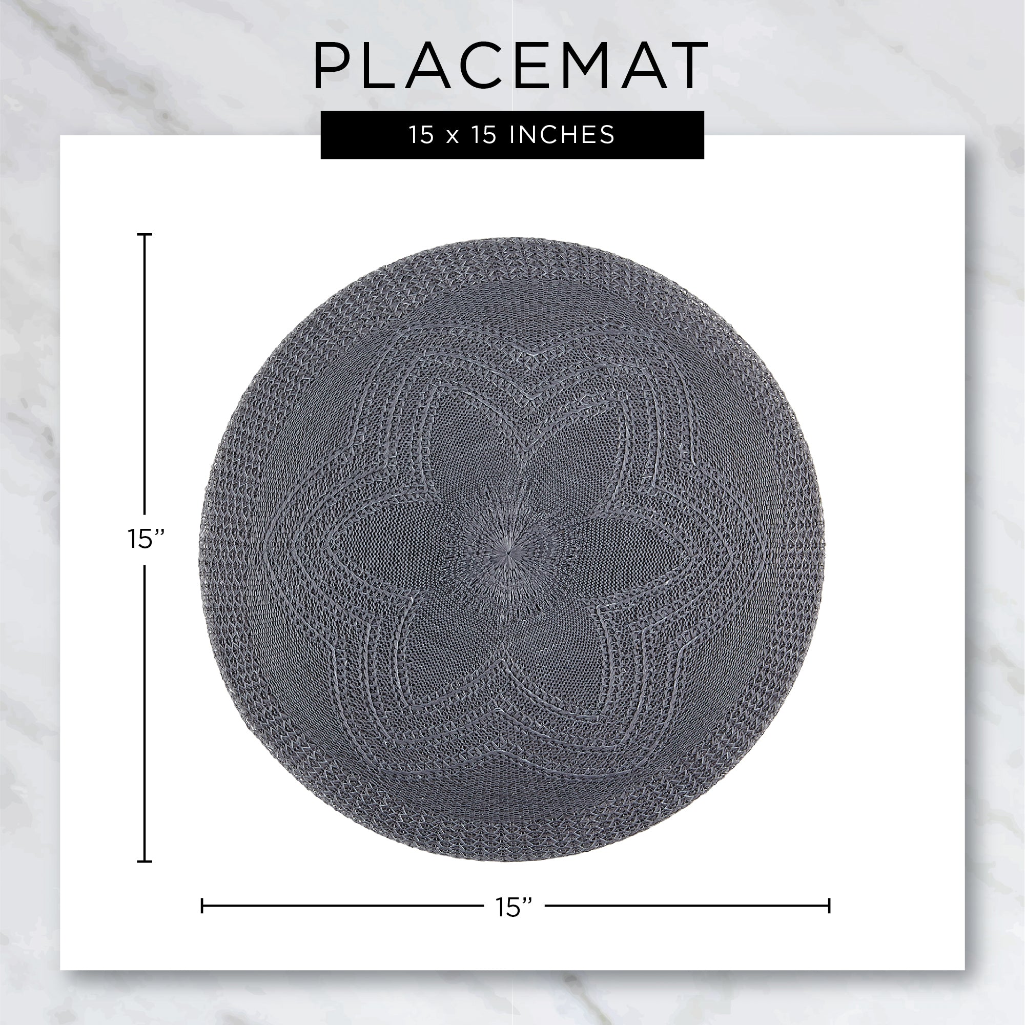 DII Round Fringed Polypropylene Placemat 6-Piece Set