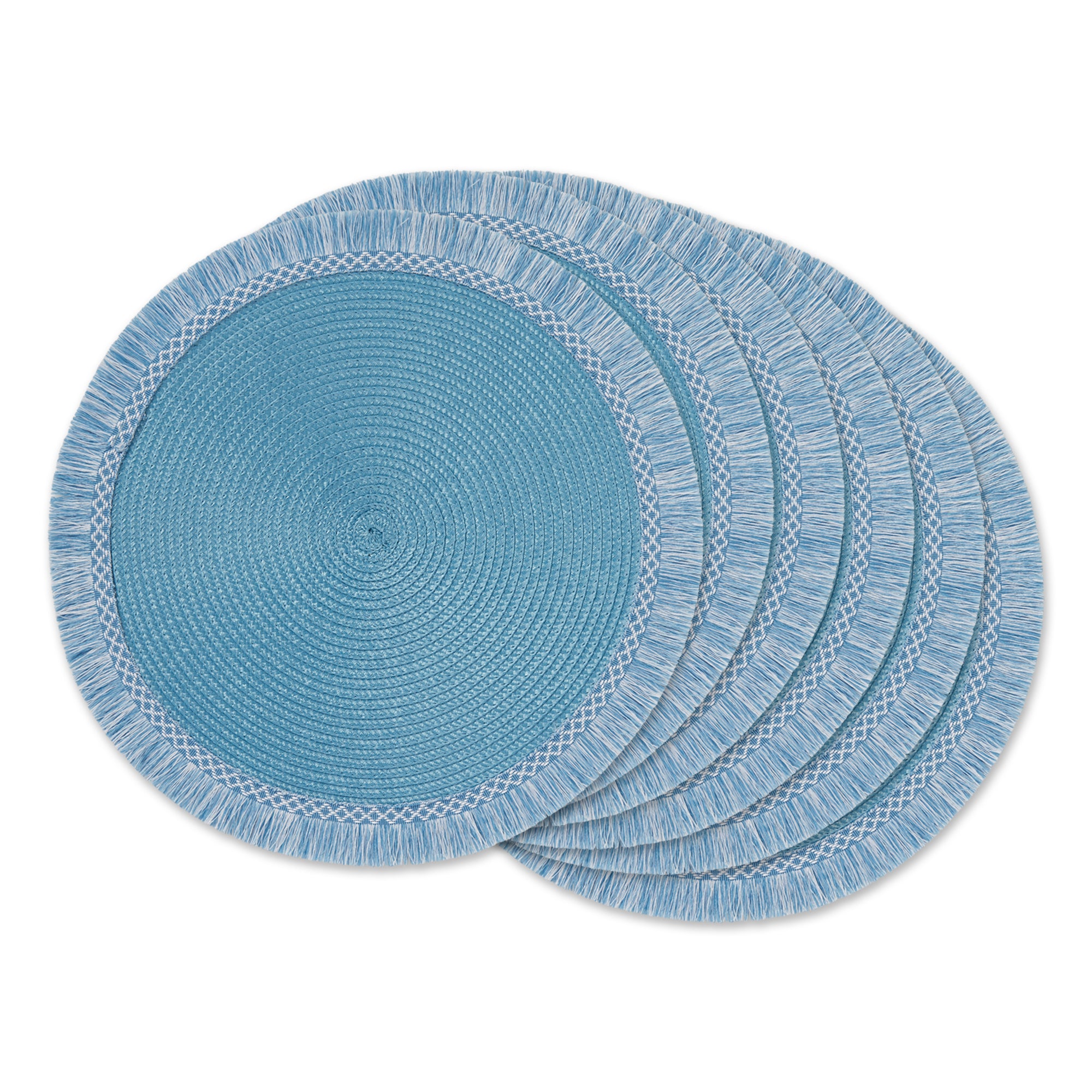 DII Round Fringed Polypropylene Placemat 6-Piece Set