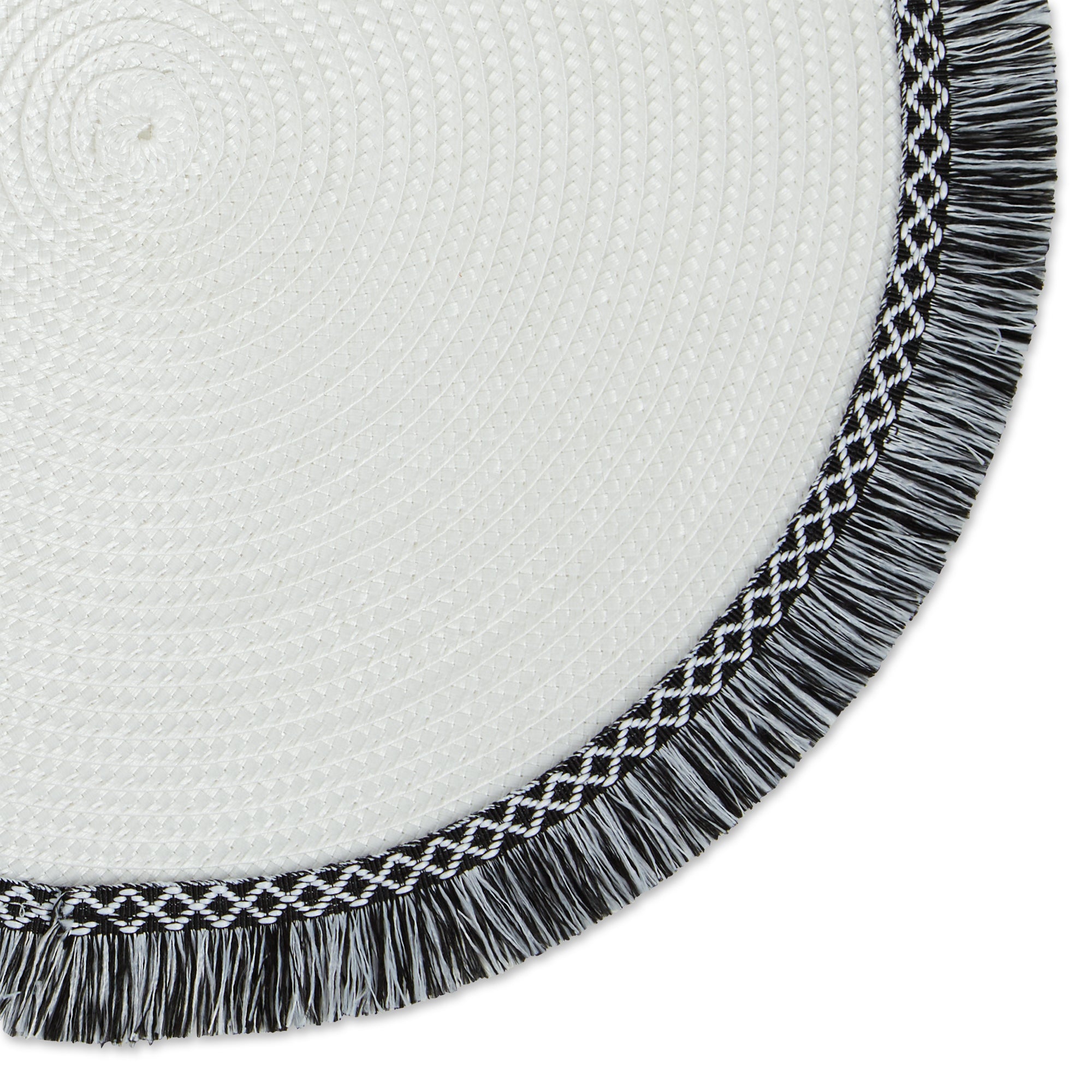 DII Round Fringed Polypropylene Placemat 6-Piece Set