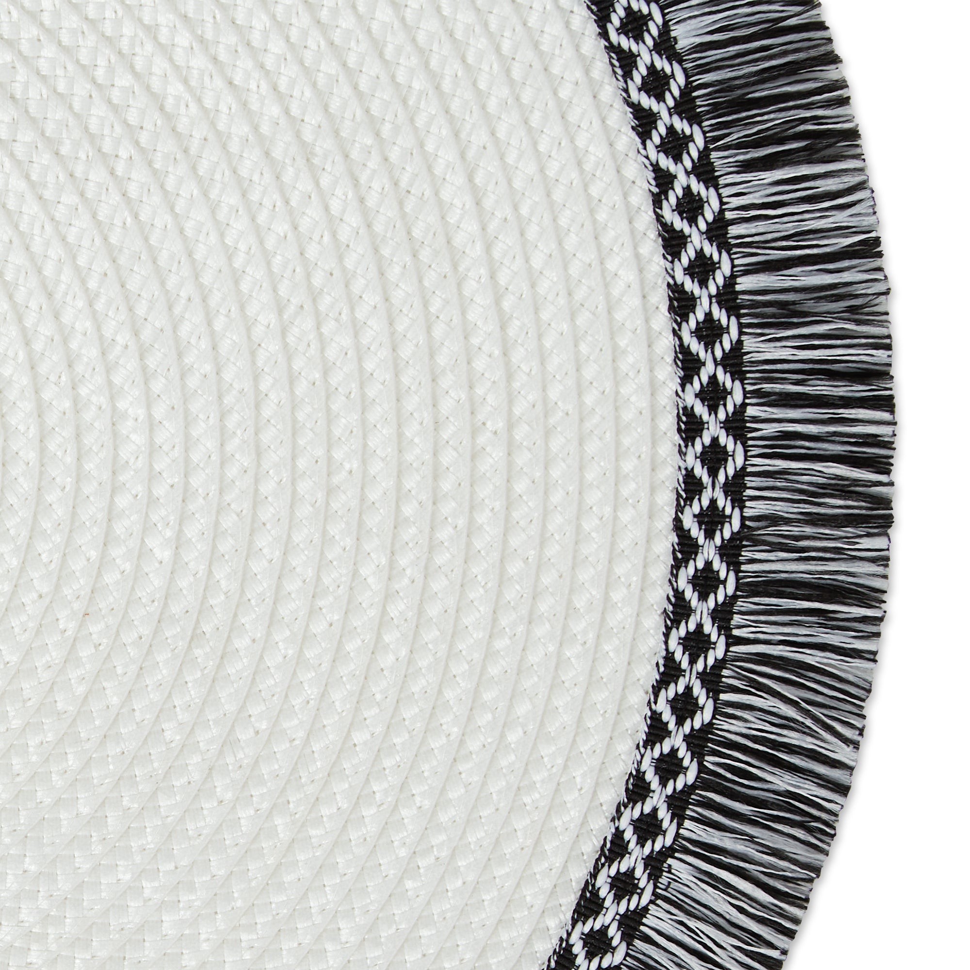 DII Round Fringed Polypropylene Placemat 6-Piece Set