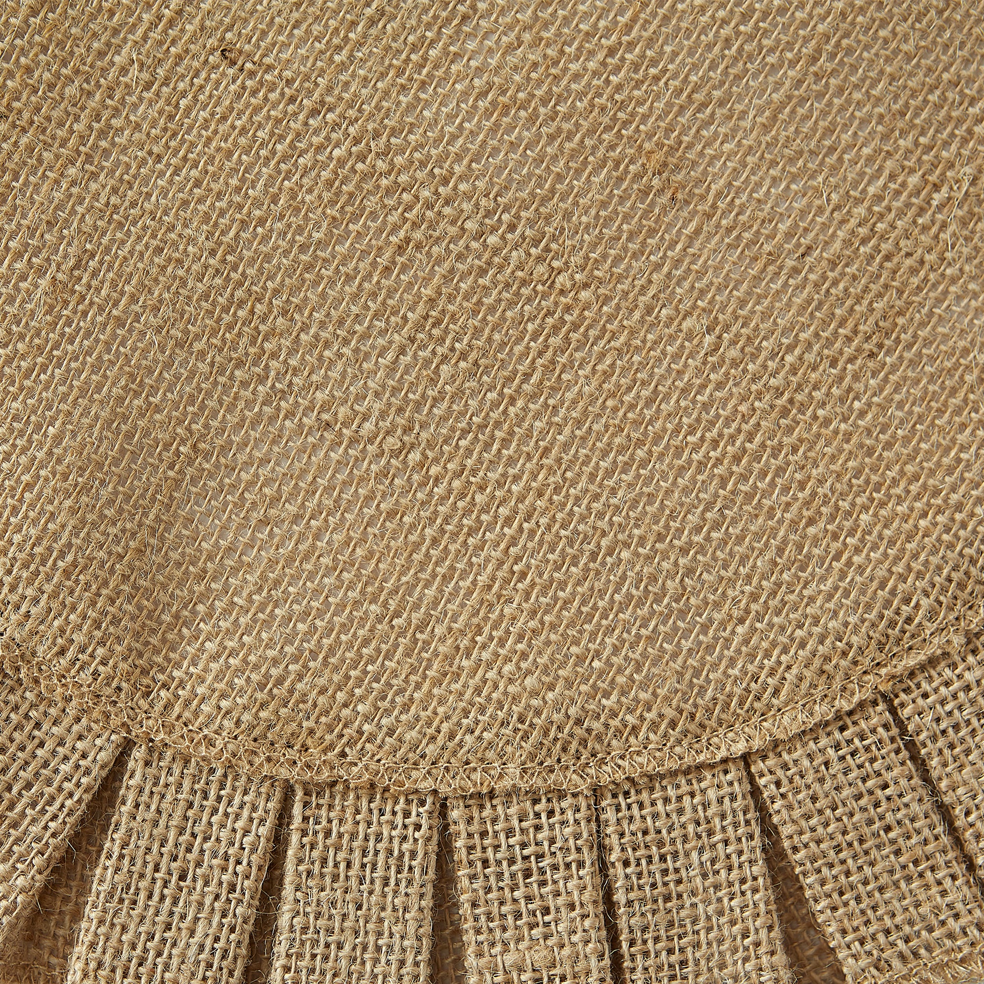 DII Natural Jute Round Ruffle Trim Placemat 6-Piece Set