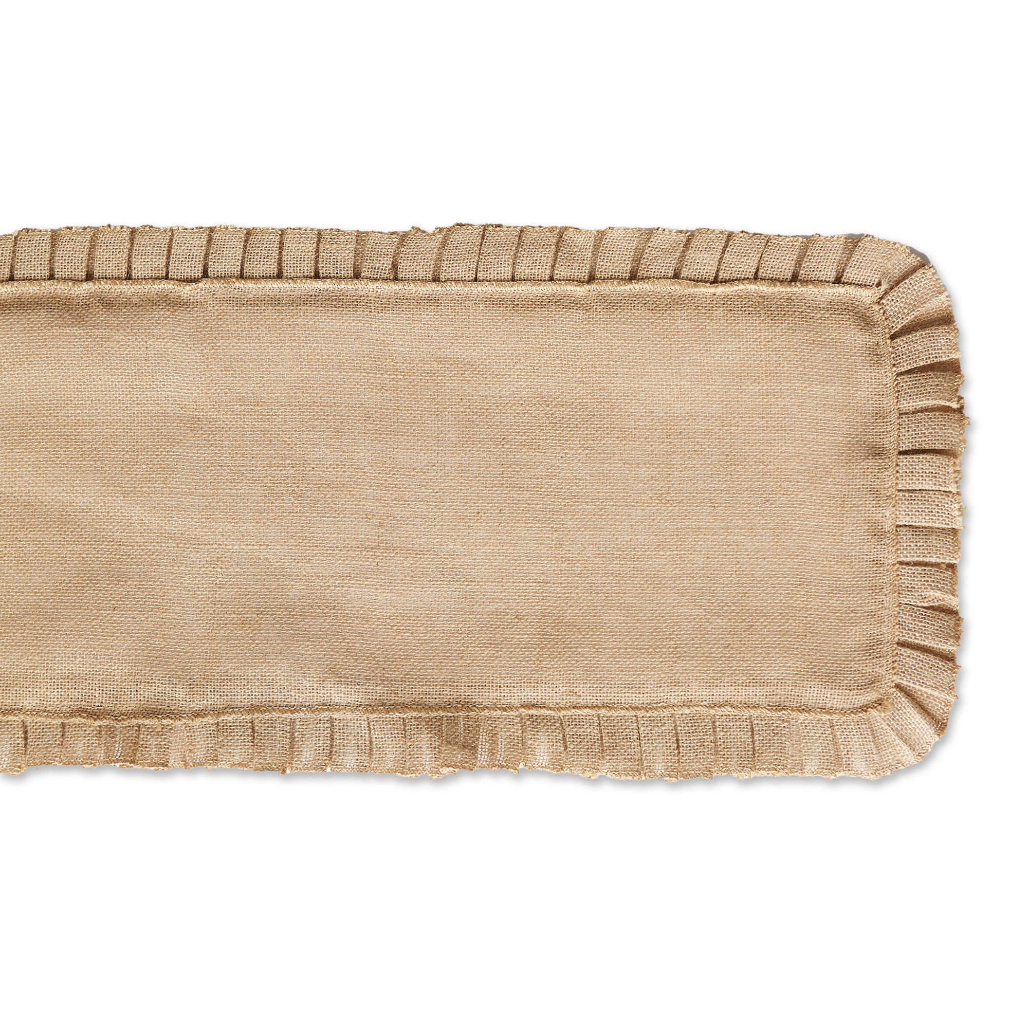 DII Natural Ruffle Trim Jute Table Runner