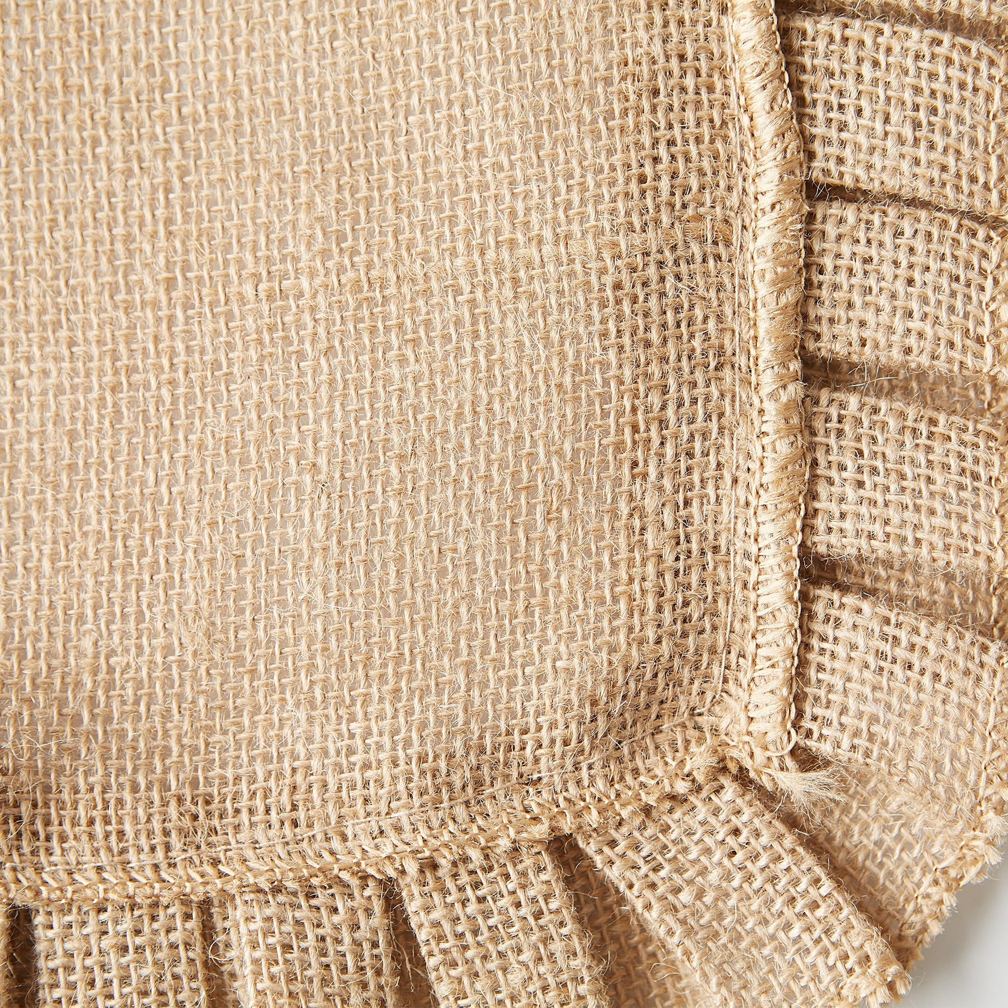 DII Natural Ruffle Trim Jute Table Runner