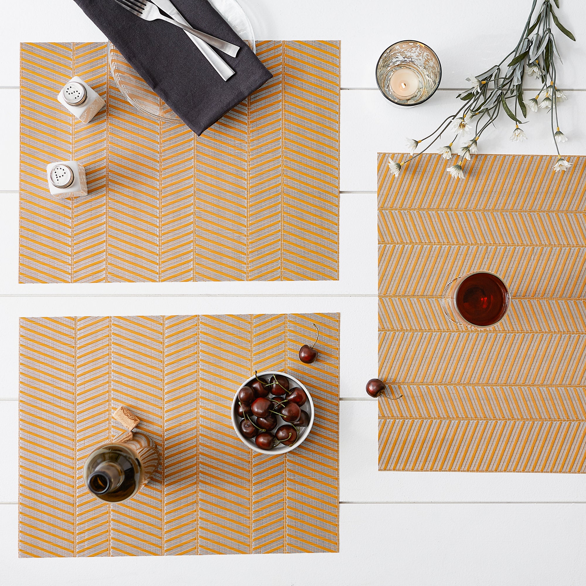 DII Textured Twill Weave PVC Placemat 6-Piece Set
