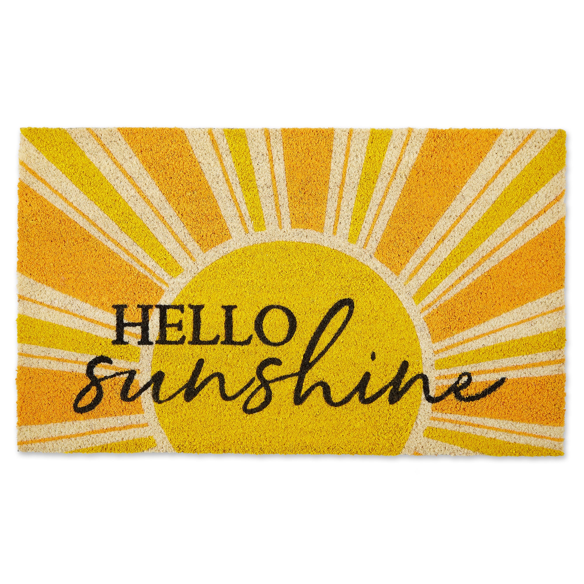DII Yellow Hello Sunshine Doormat, Non-Slip PVC Backing