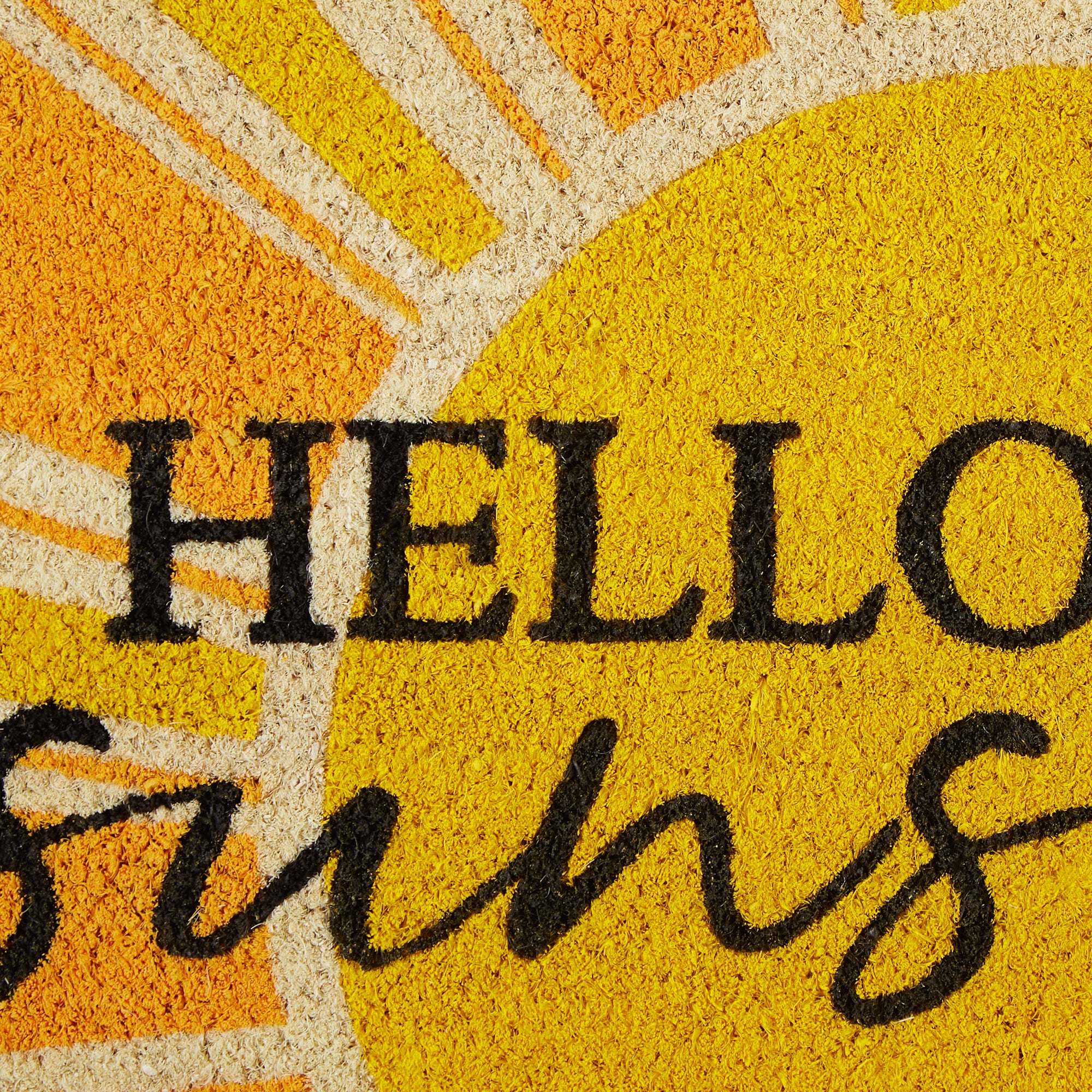 DII Yellow Hello Sunshine Doormat, Non-Slip PVC Backing