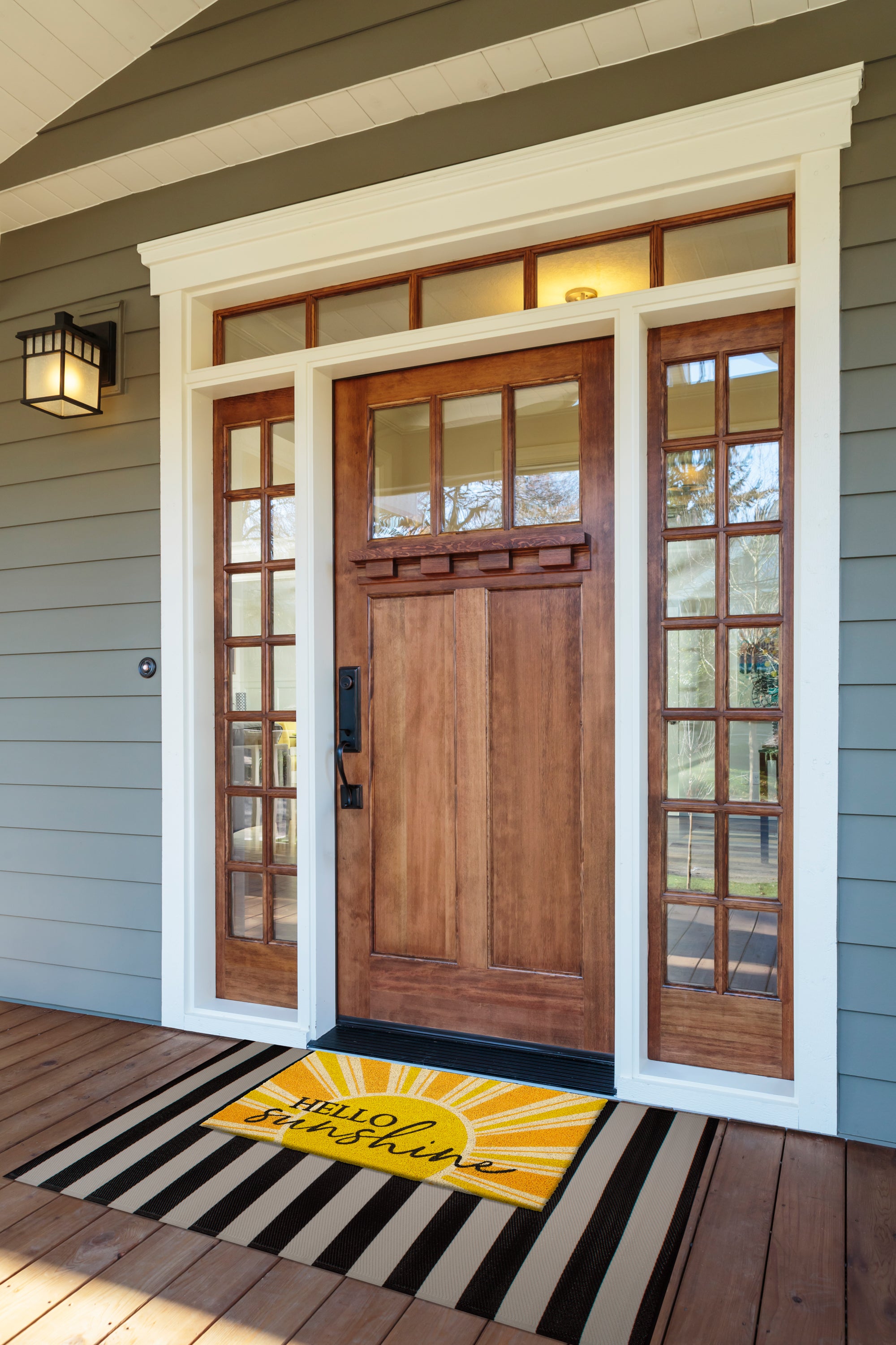 DII Yellow Hello Sunshine Doormat, Non-Slip PVC Backing