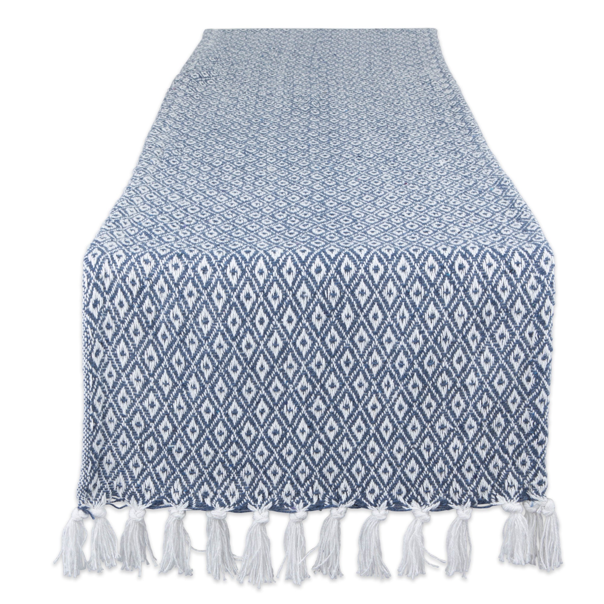 DII Mini Diamond Jacquard Fringe Cotton Table Runner