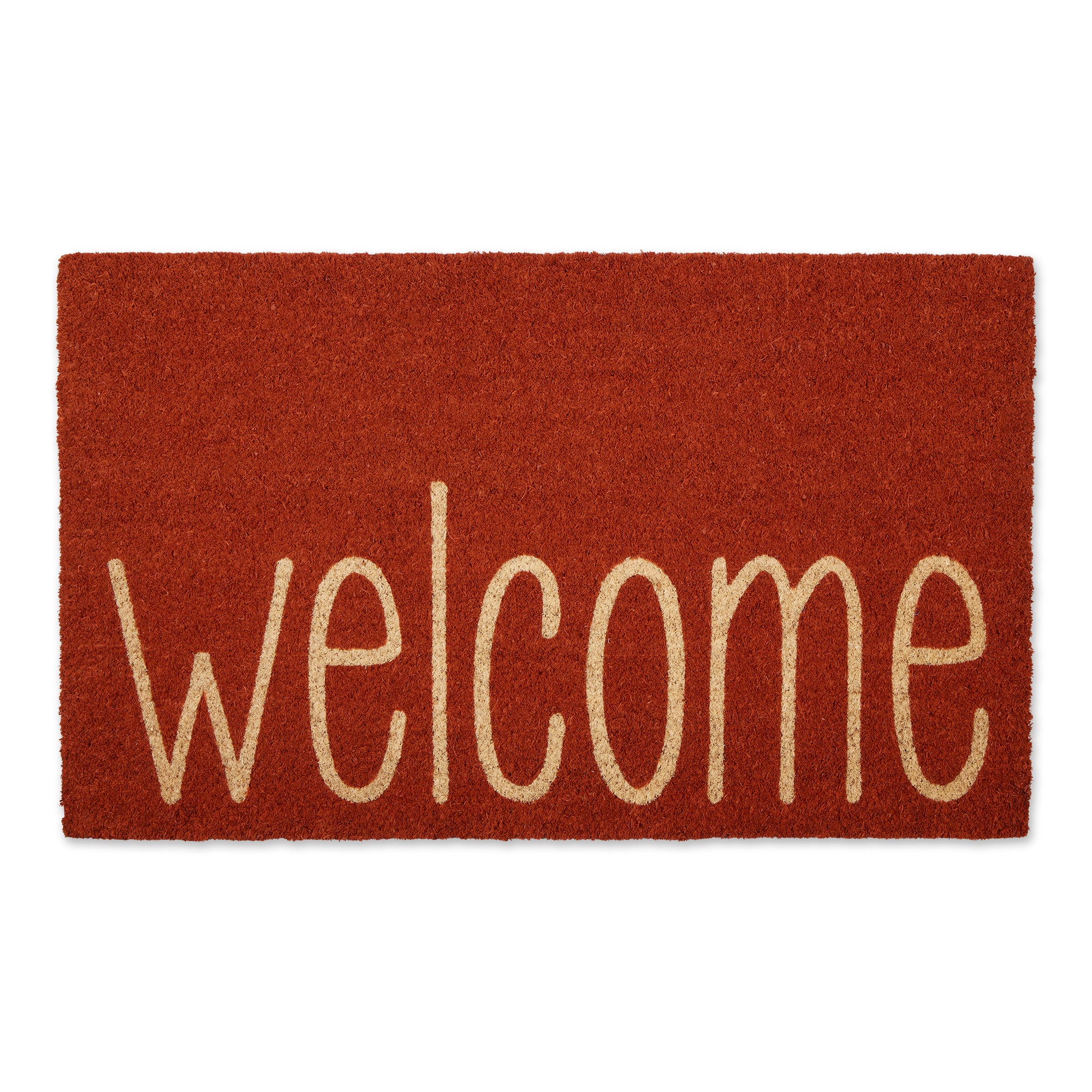 DII Rusty Orange Welcome PVC Backed Coir Doormat