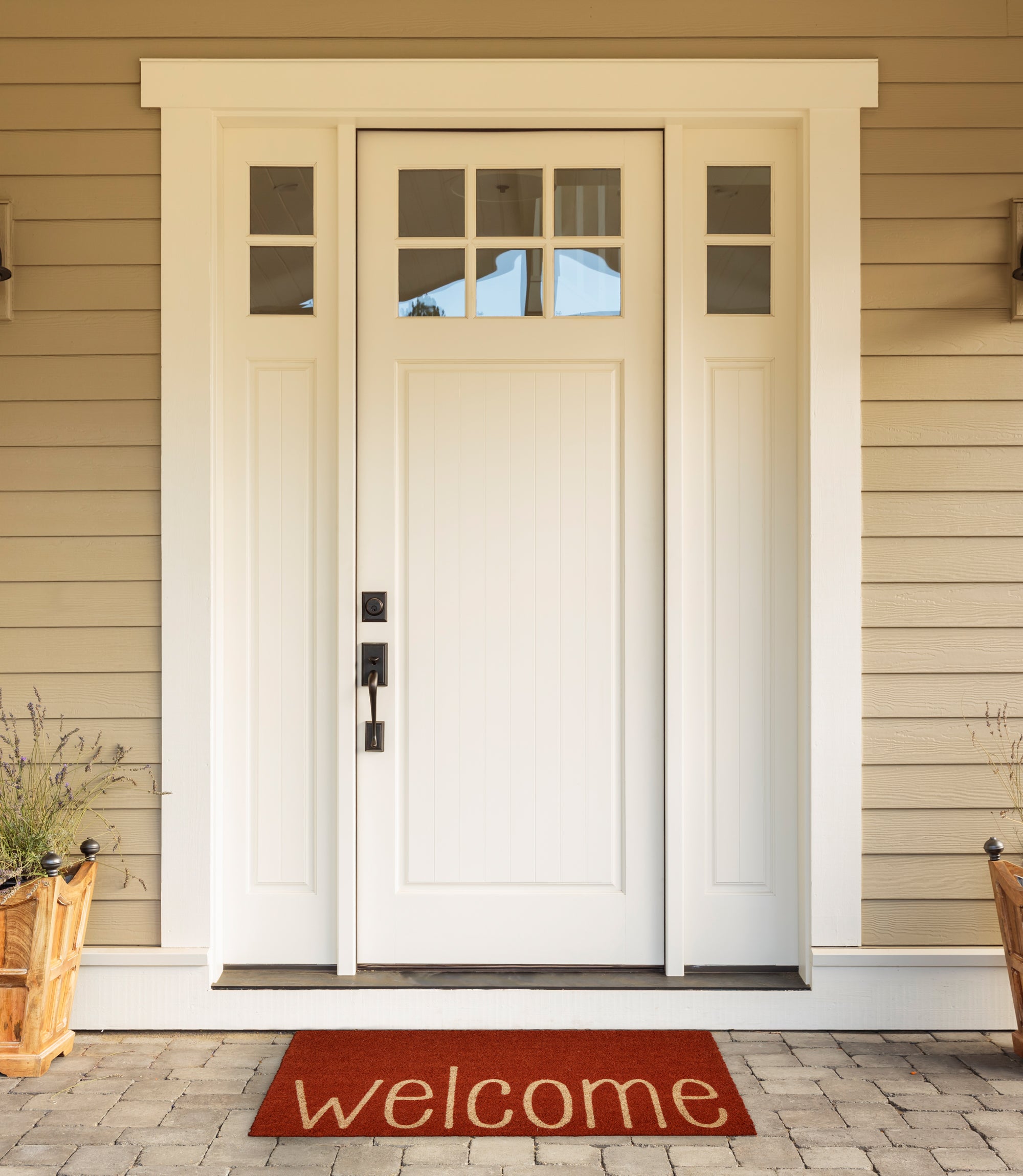 DII Rusty Orange Welcome PVC Backed Coir Doormat