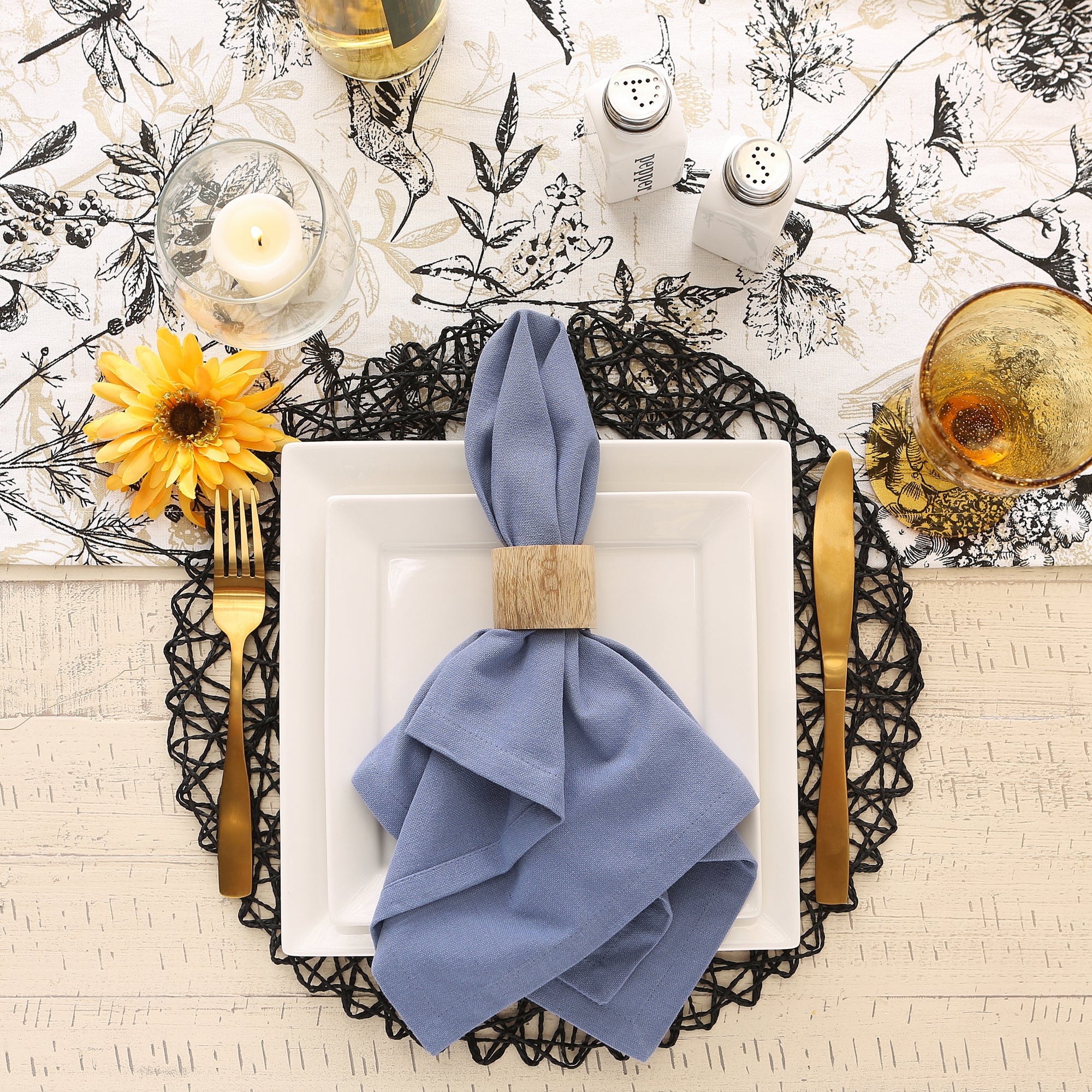 DII Solid Cotton Dinner Napkin 6-Piece Set