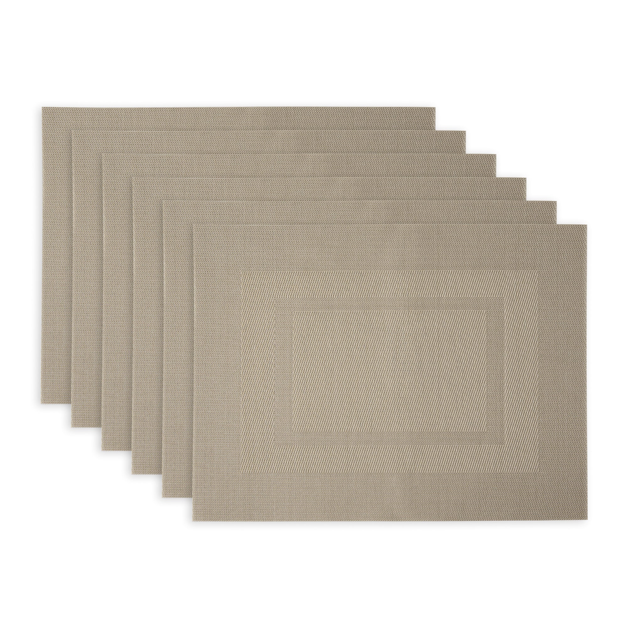 DII Stone PVC Doubleframe Woven Placemat 6-Piece Set