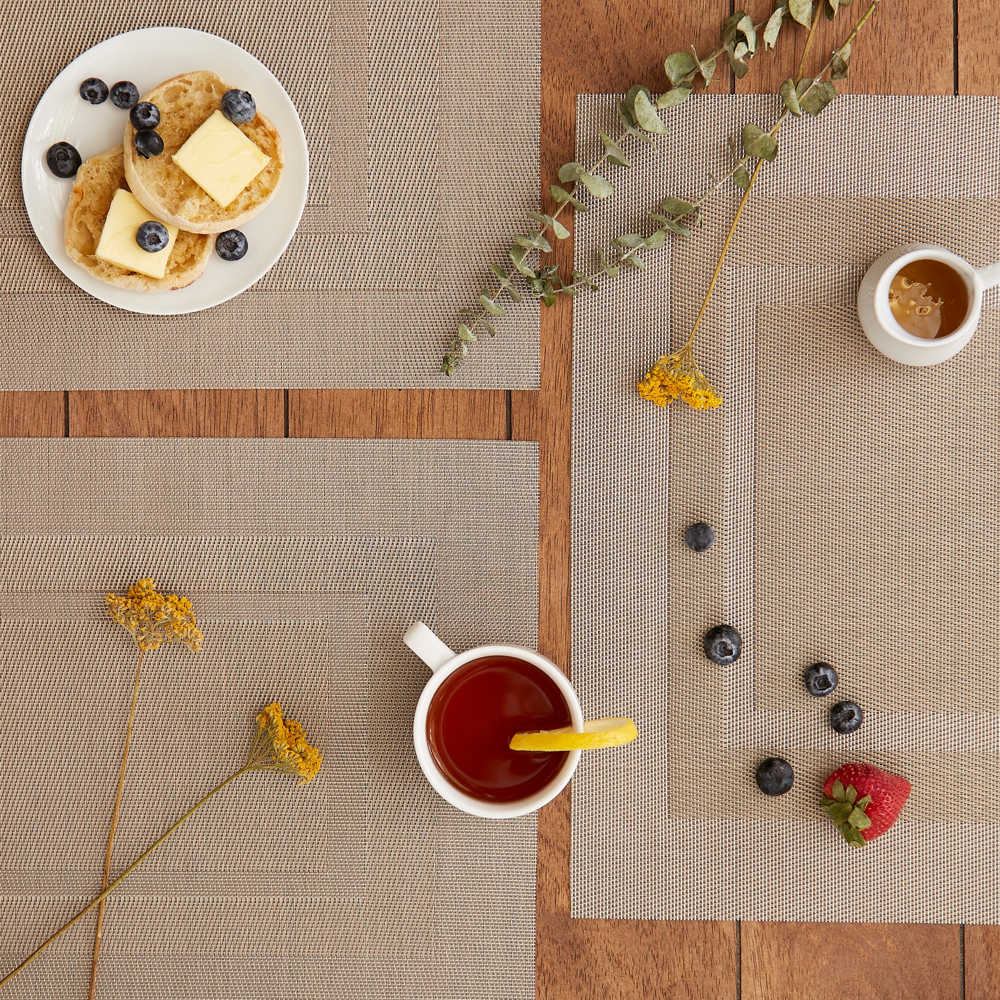 DII Stone PVC Doubleframe Woven Placemat 6-Piece Set