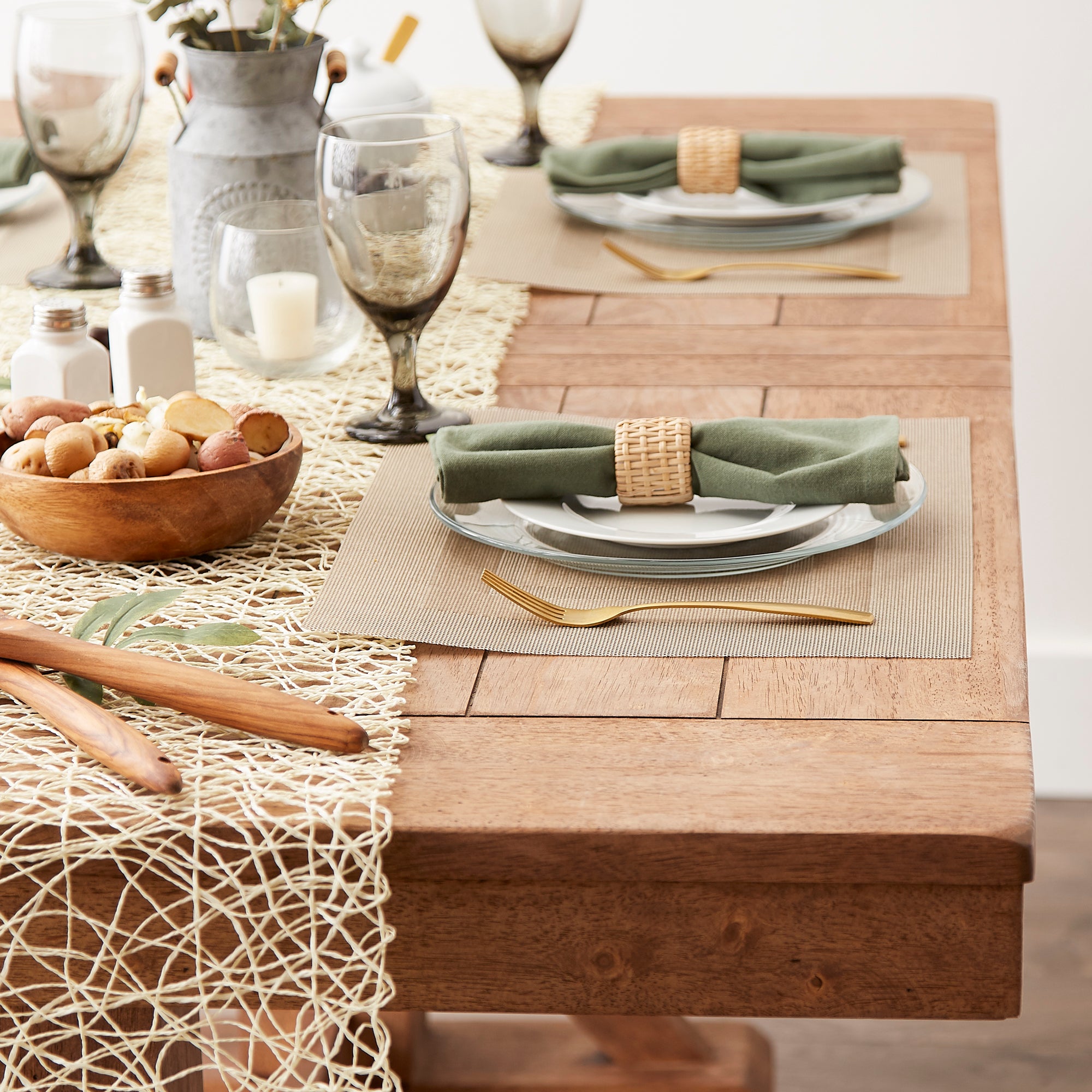 DII Stone PVC Doubleframe Woven Placemat 6-Piece Set